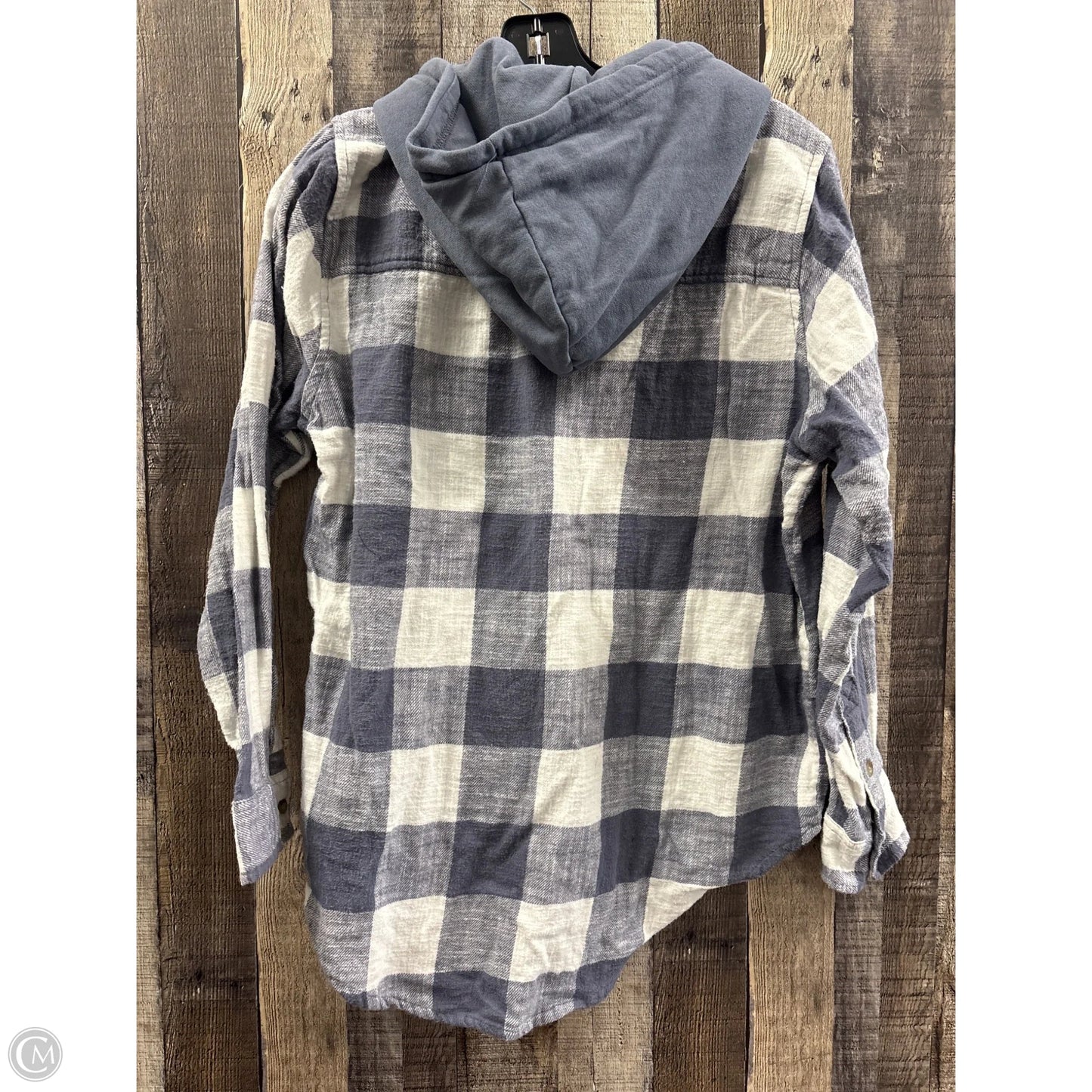 Top Long Sleeve By Time And Tru In Plaid Pattern, Size: M