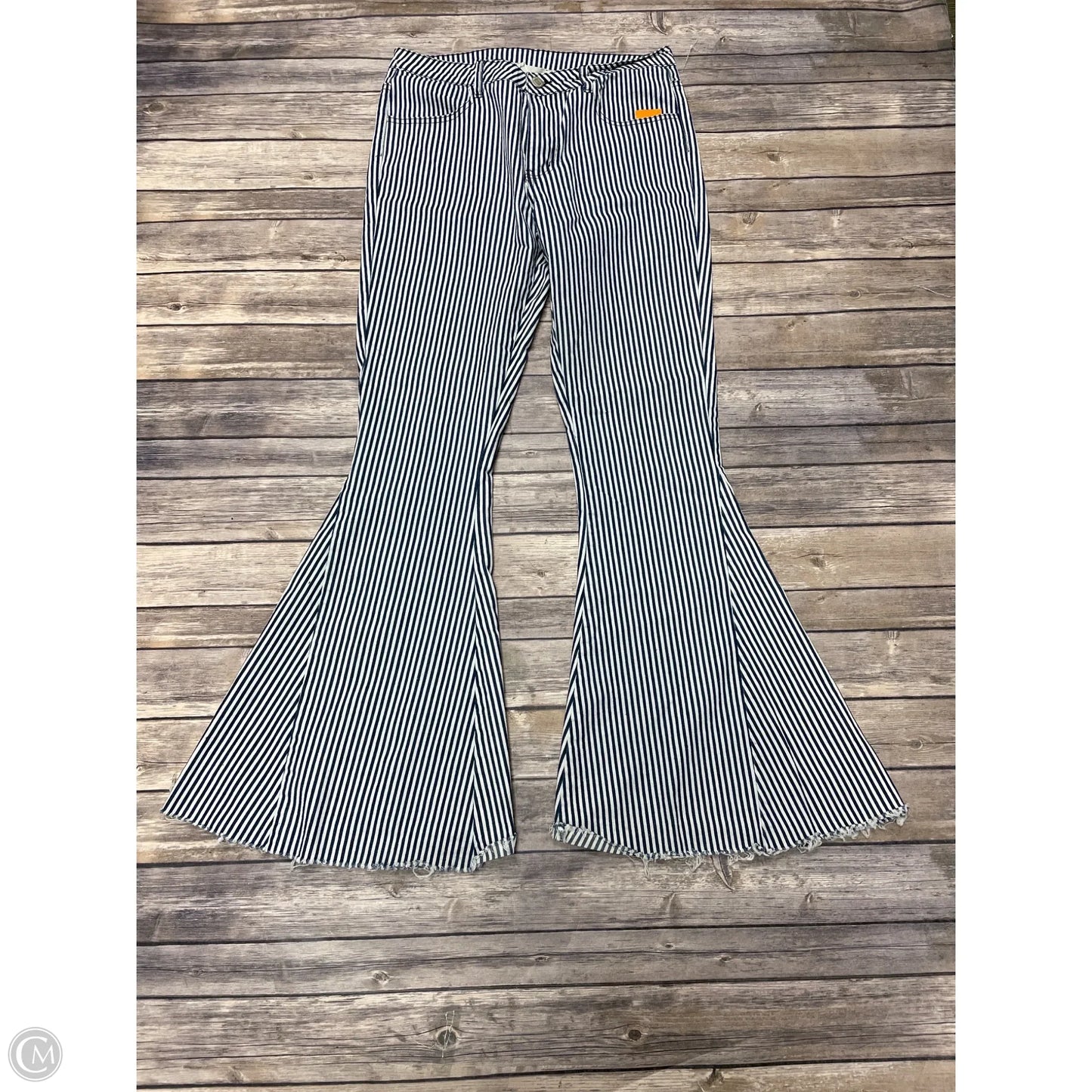 Jeans Flared By Cme In Striped Pattern, Size: L