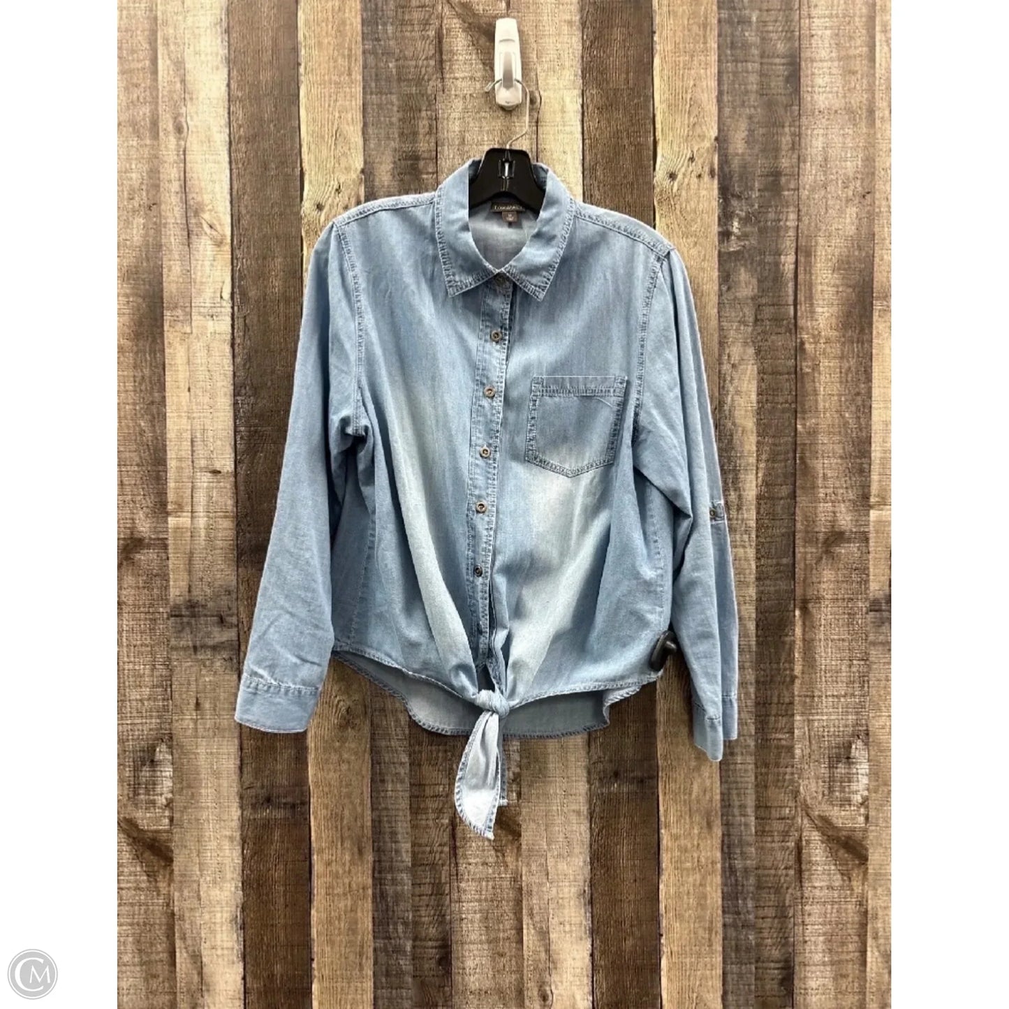 Top Long Sleeve By Roz And Ali In Blue, Size: M