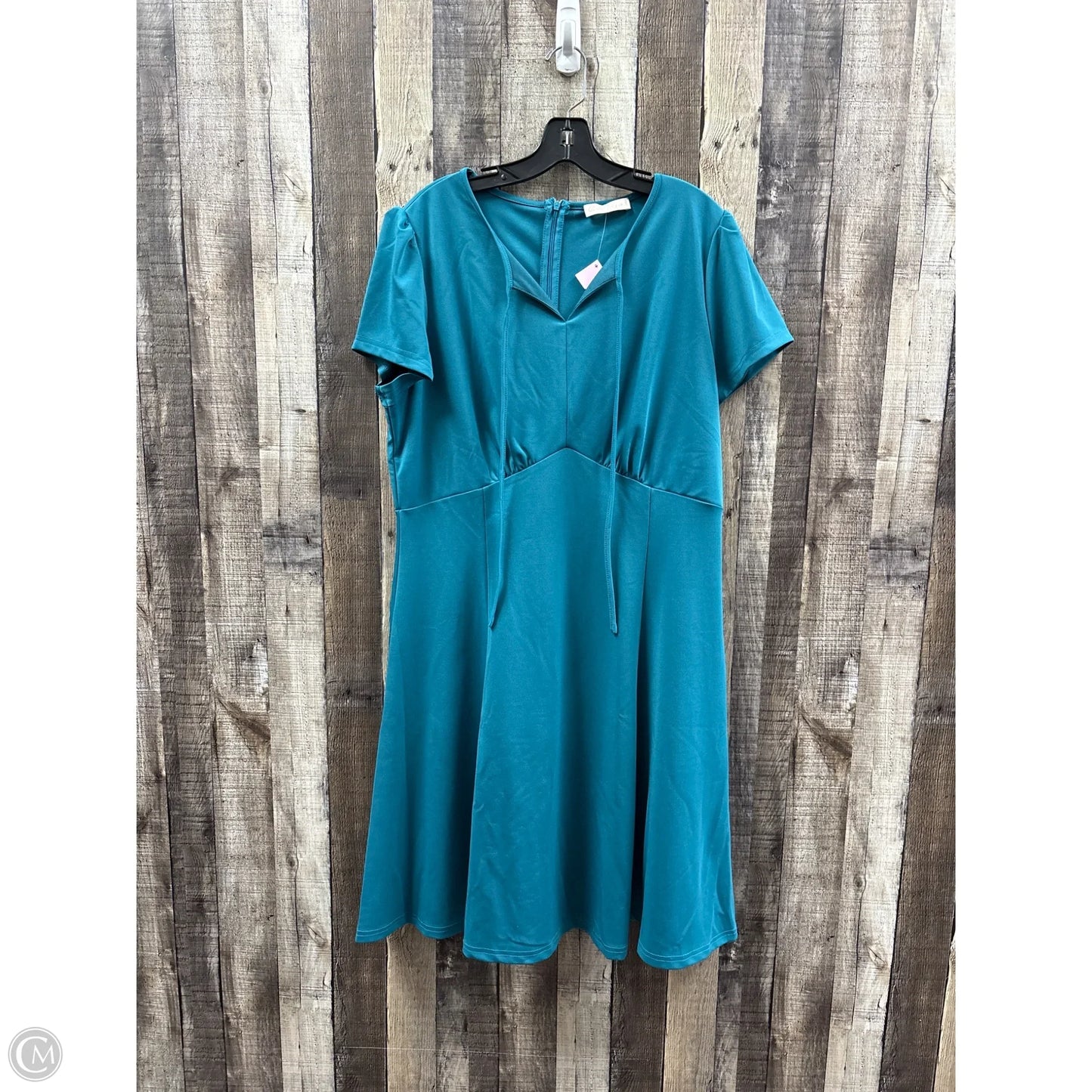 Dress Casual Midi By Cmf In Teal, Size: 2x