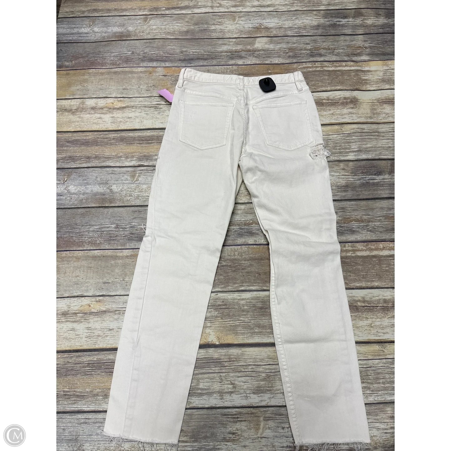 Jeans Straight By Free People In Cream, Size: 4