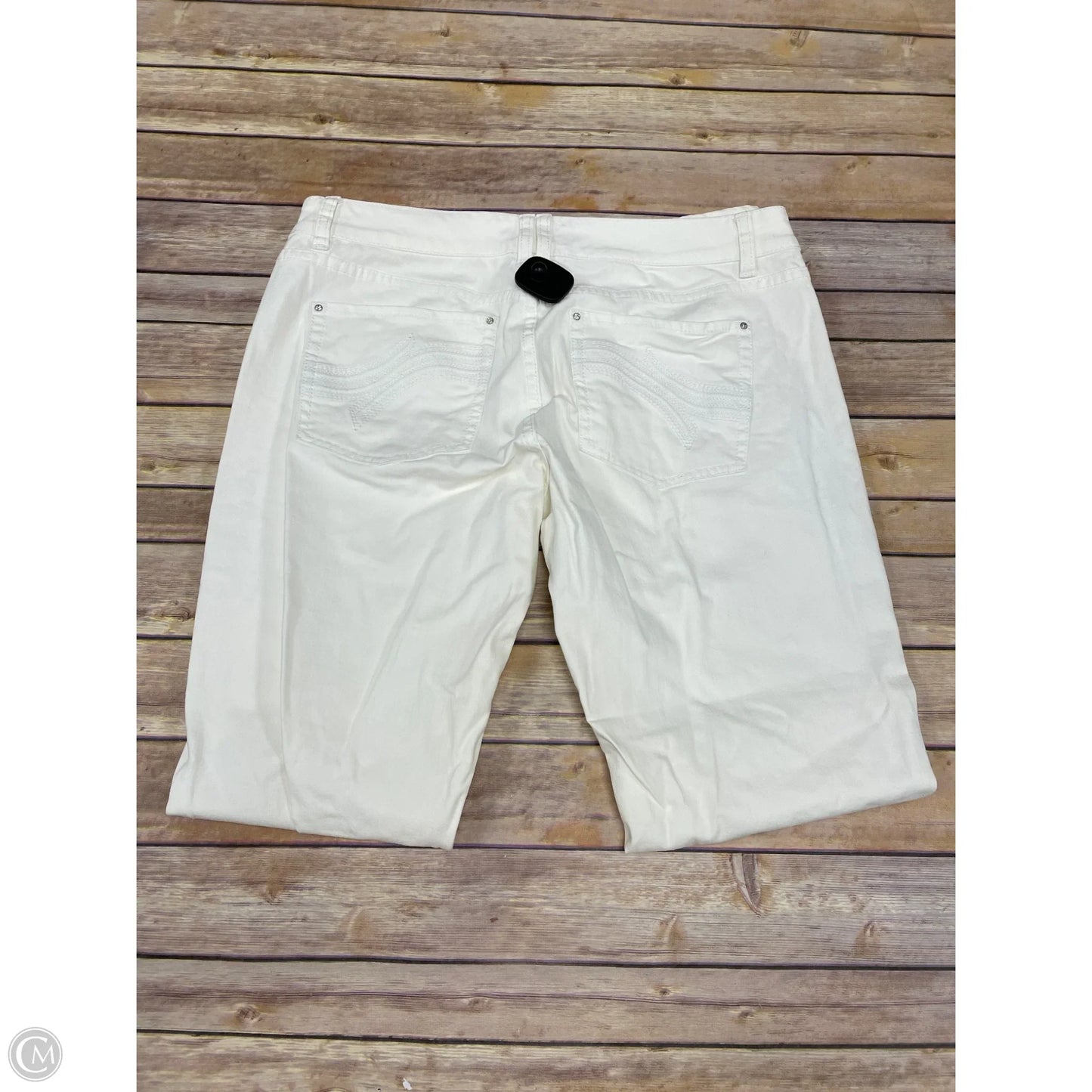 Jeans Boot Cut By White House Black Market In Cream, Size: 12