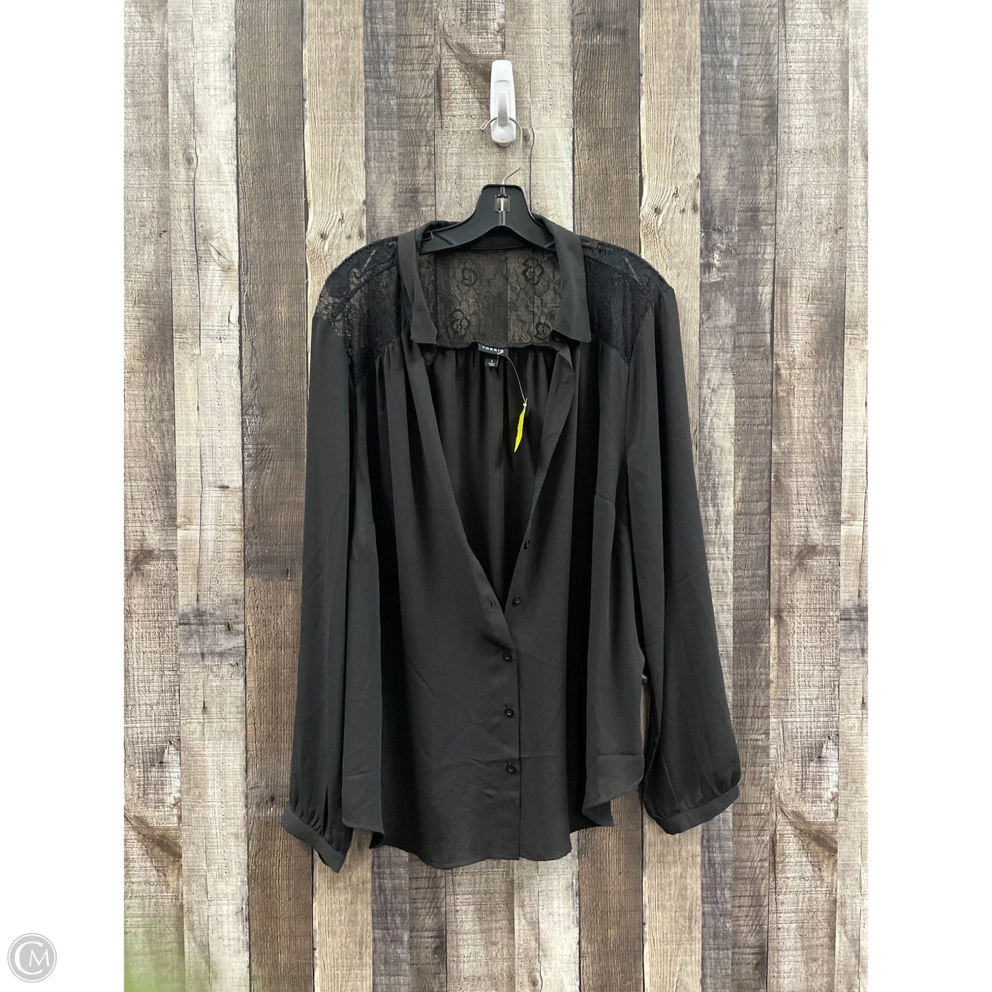 Blouse Long Sleeve By Torrid In Black, Size: 2x