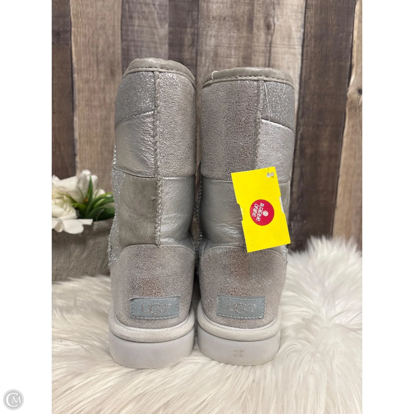 Boots Designer By Ugg In Silver, Size: 8