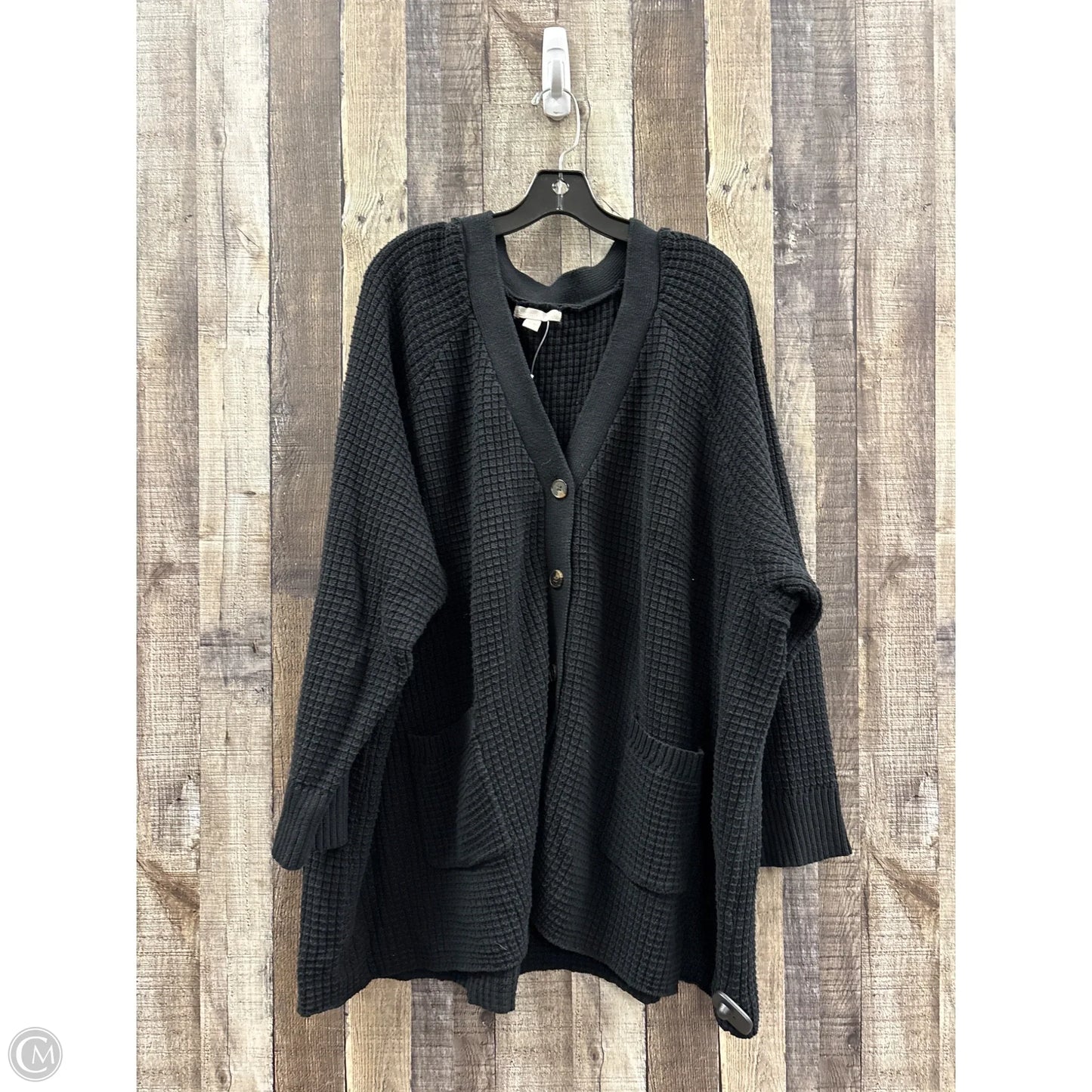 Sweater Cardigan By Woman Within In Black, Size: 4x