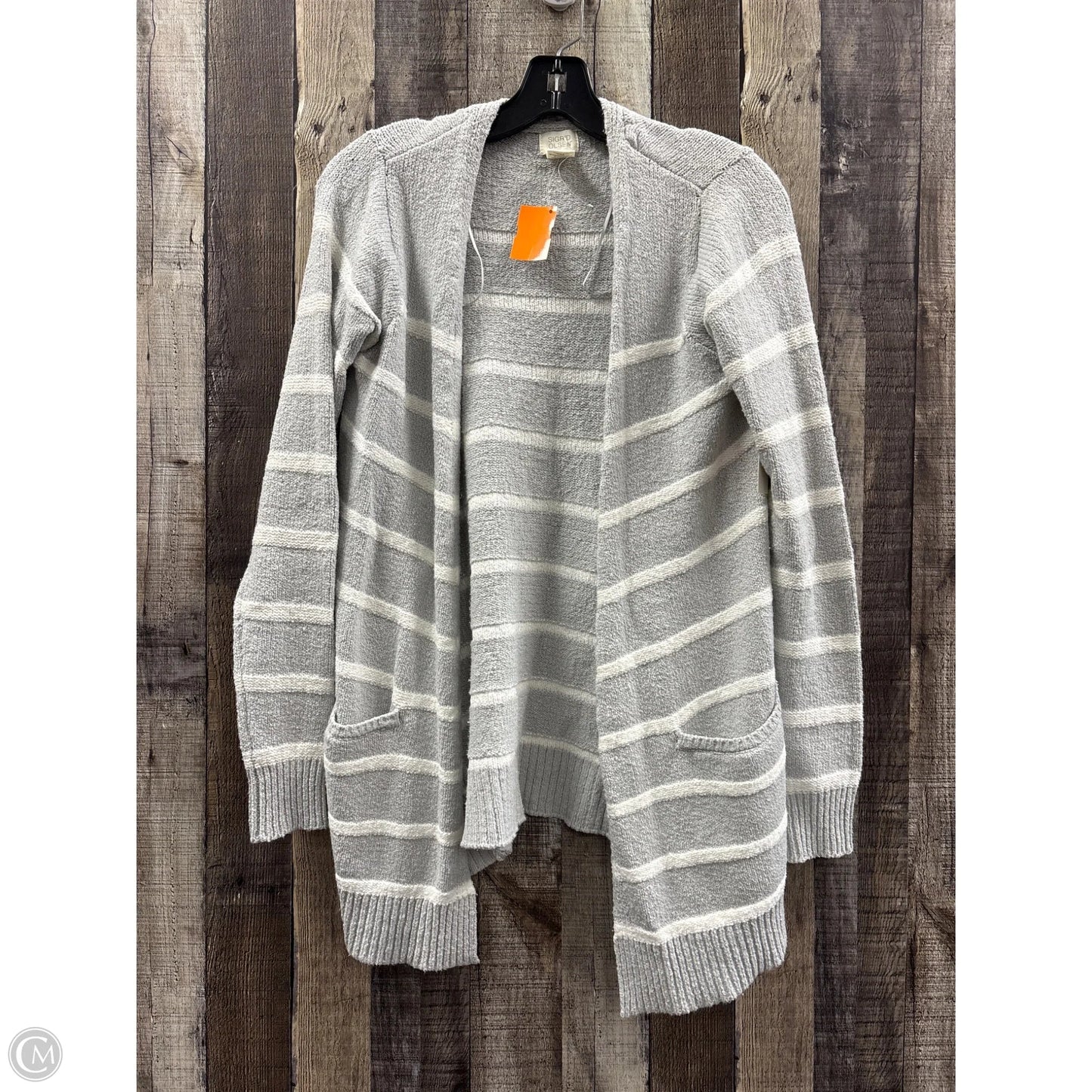 Sweater Cardigan By Sigrid Olsen In Grey & White, Size: S