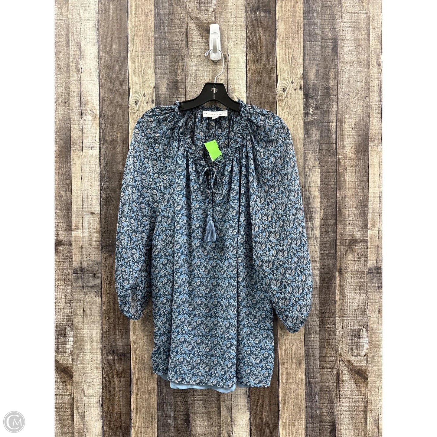 Top Long Sleeve By Chelsea And Theodore In Blue, Size: 2x