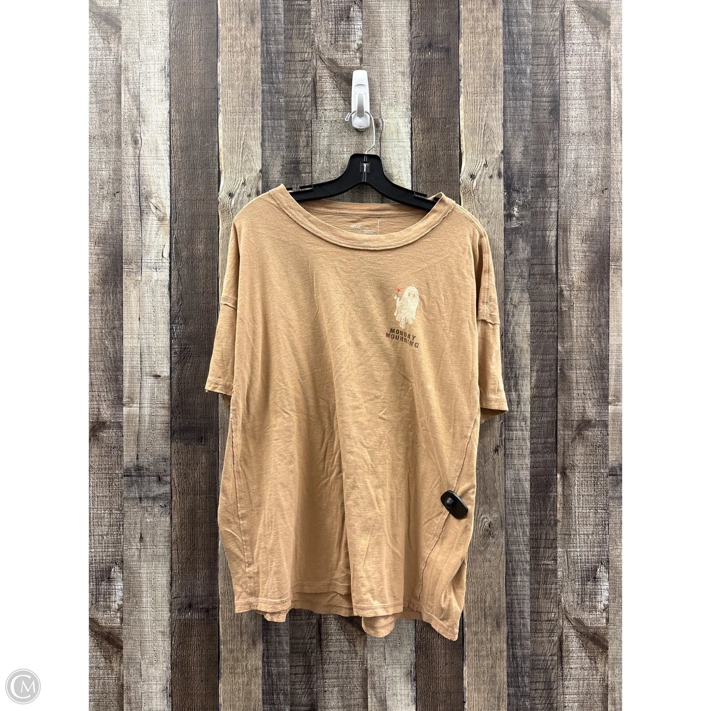 Top Short Sleeve By Aerie In Brown, Size: M