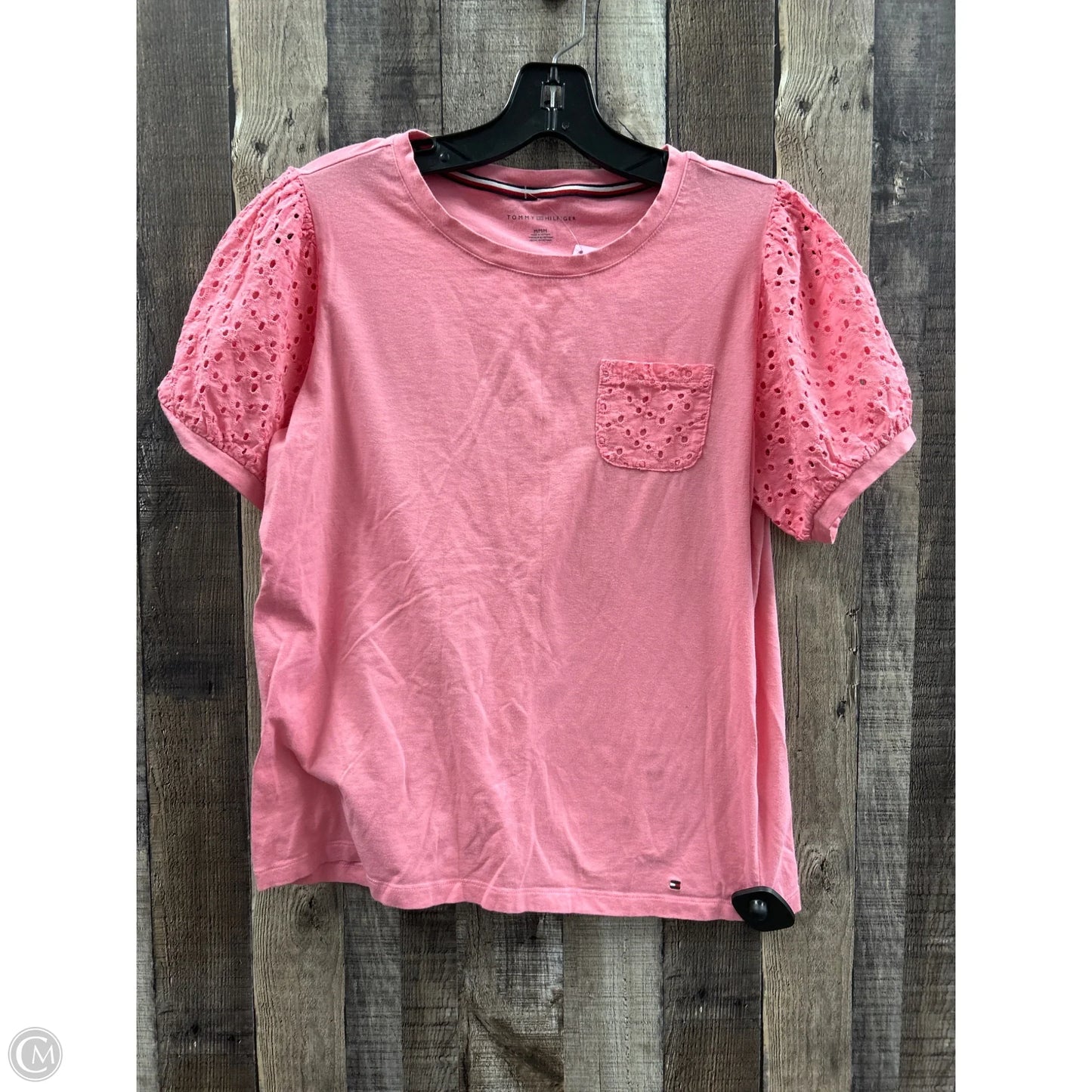 Top Short Sleeve By Tommy Hilfiger In Pink, Size: M