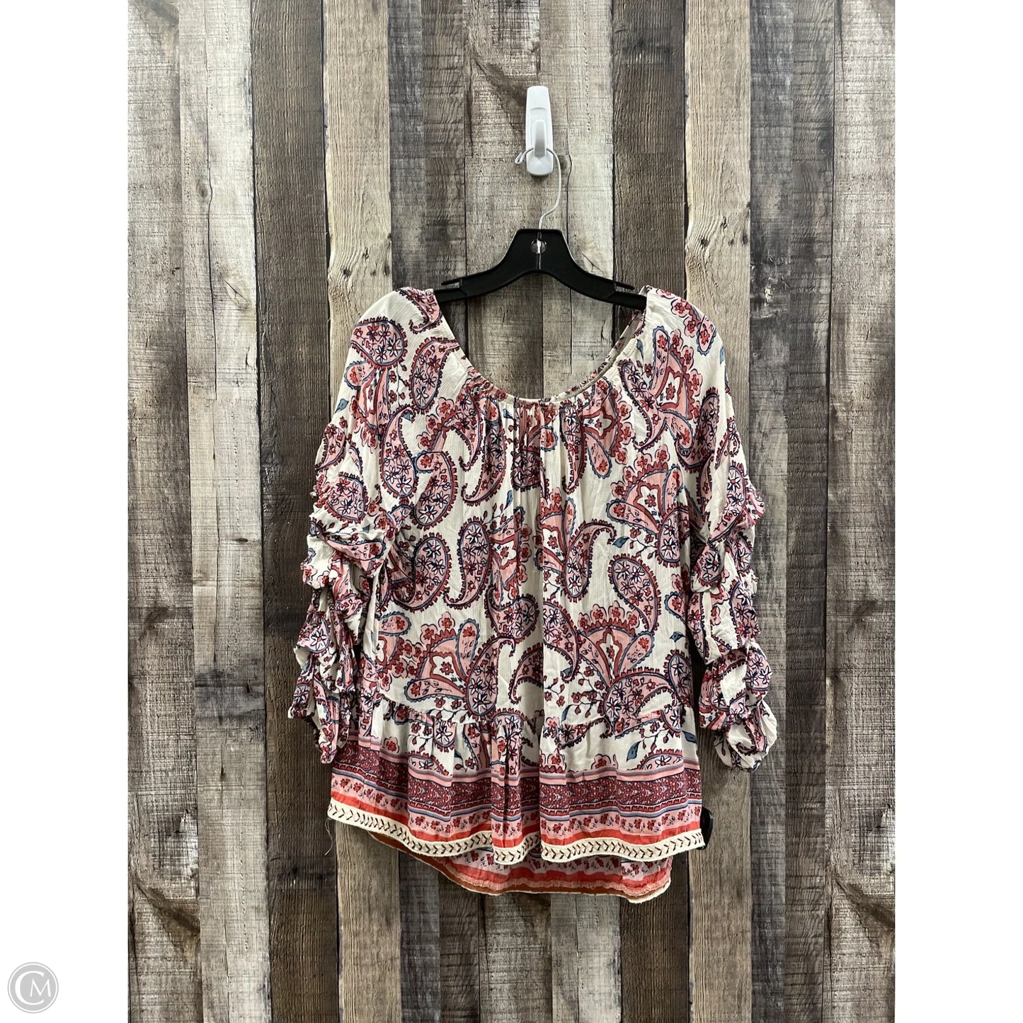 Top Long Sleeve By Democracy In Multi-colored, Size: M