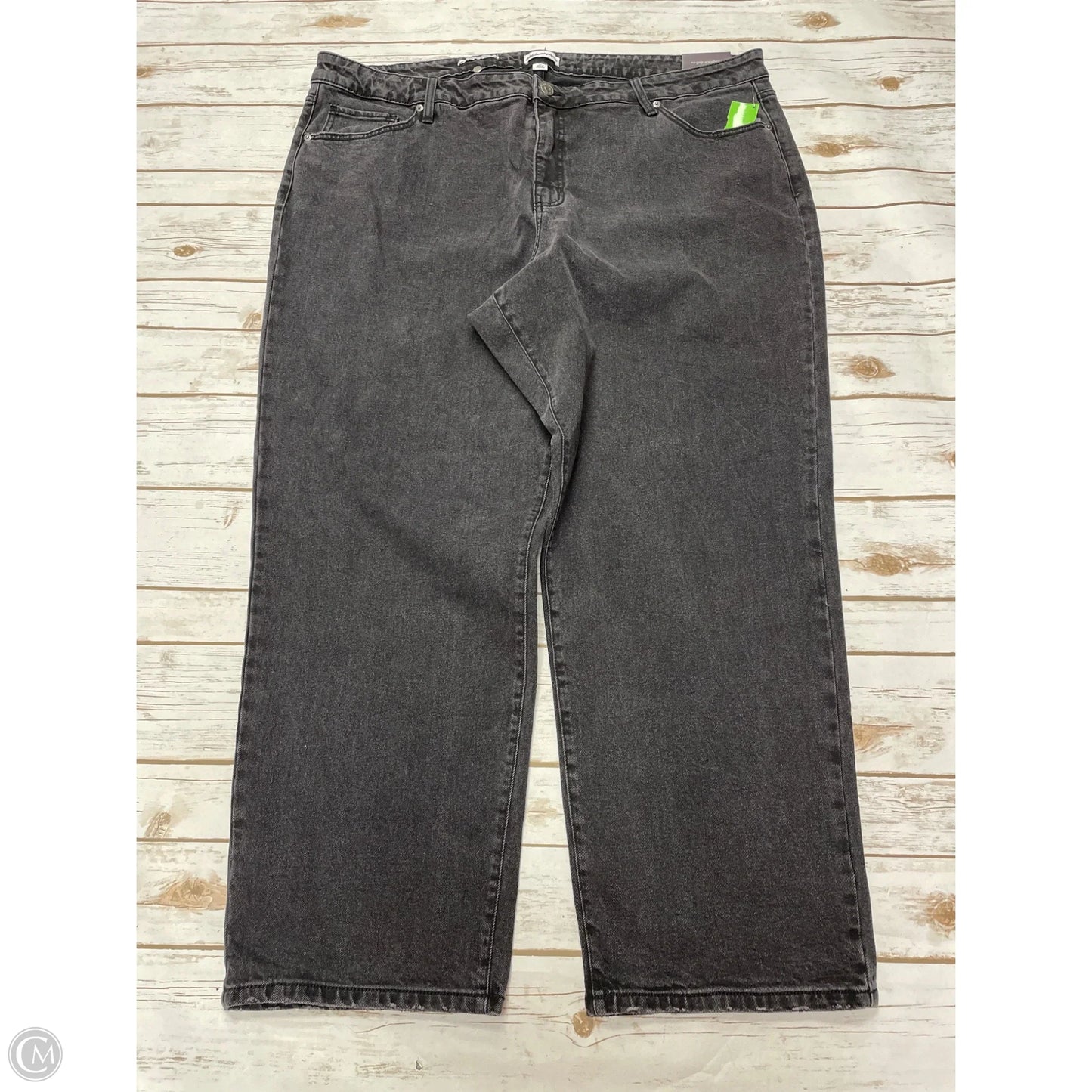 Jeans Straight By Ava & Viv In Black Denim, Size: 24