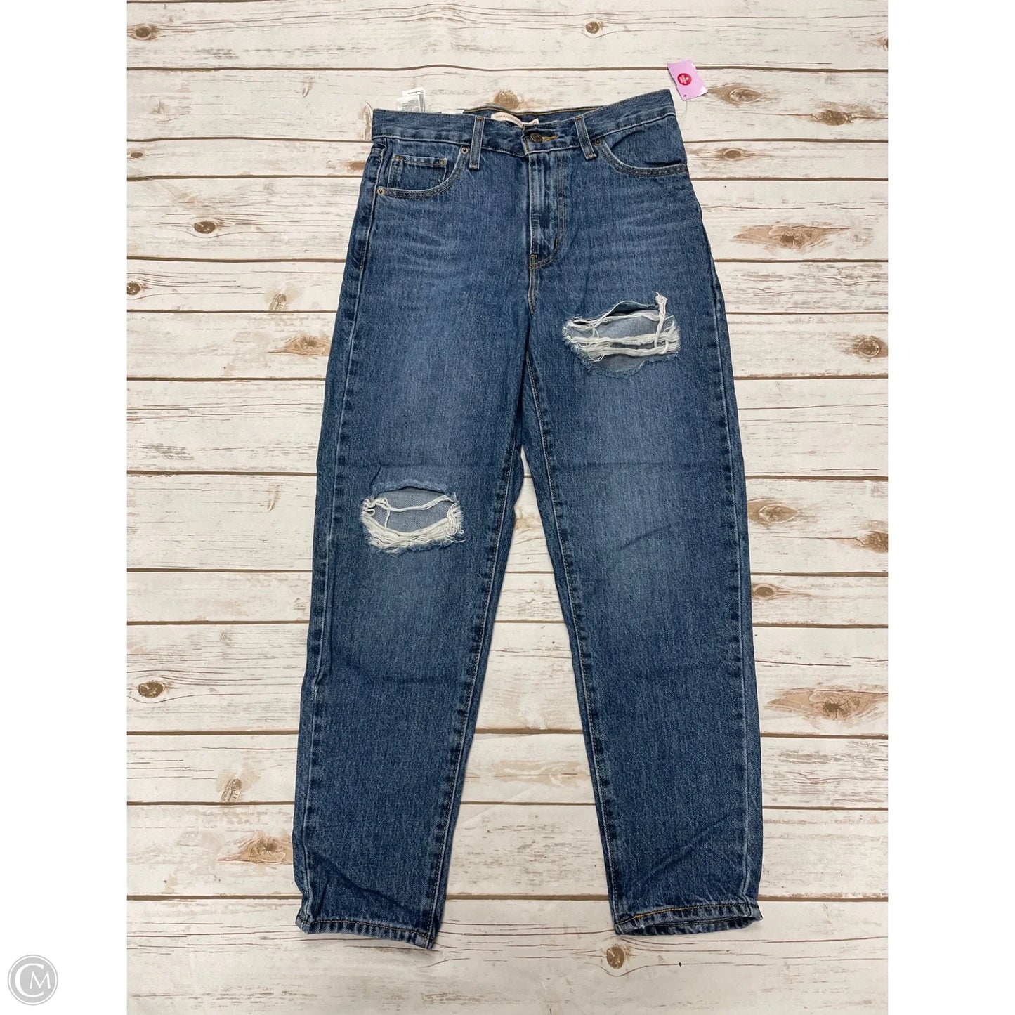 Jeans Straight By Levis In Blue Denim, Size: 4