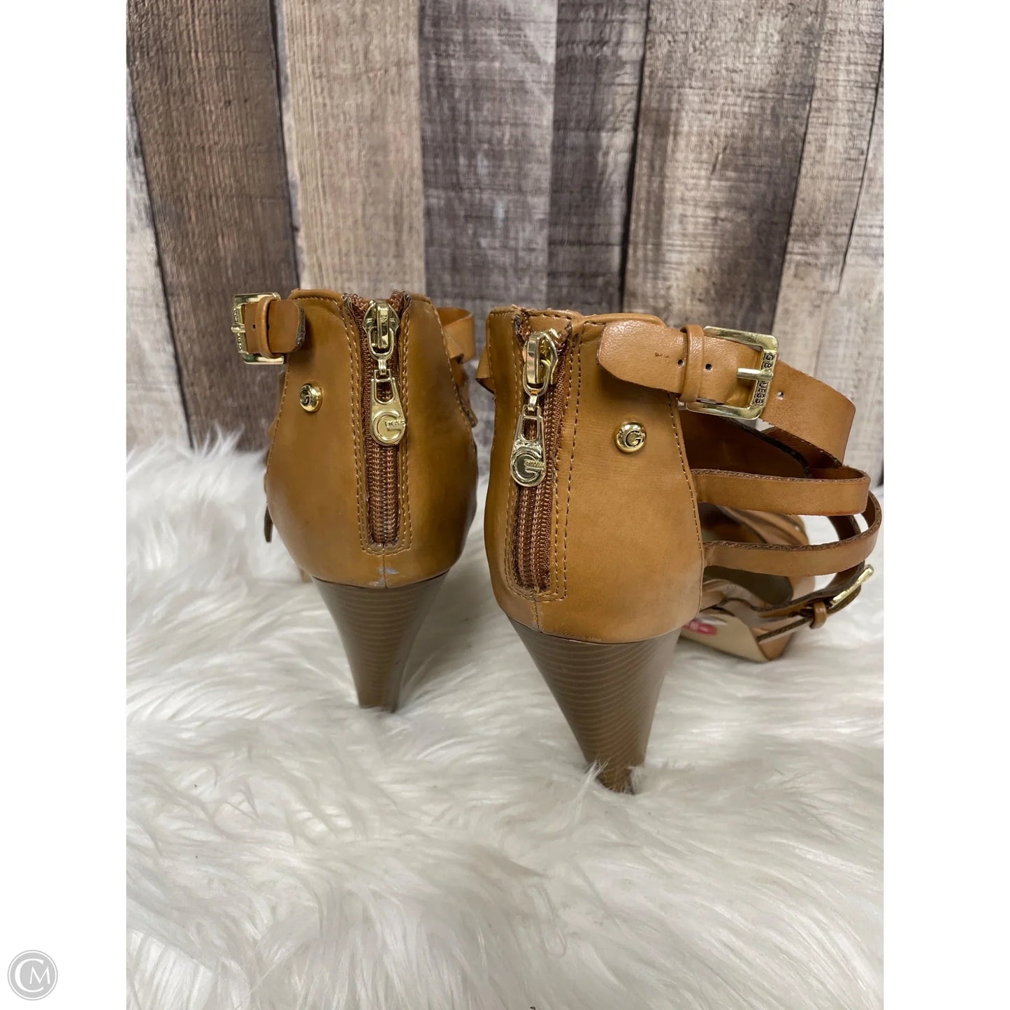 Shoes Heels Stiletto By Guess In Tan, Size: 10