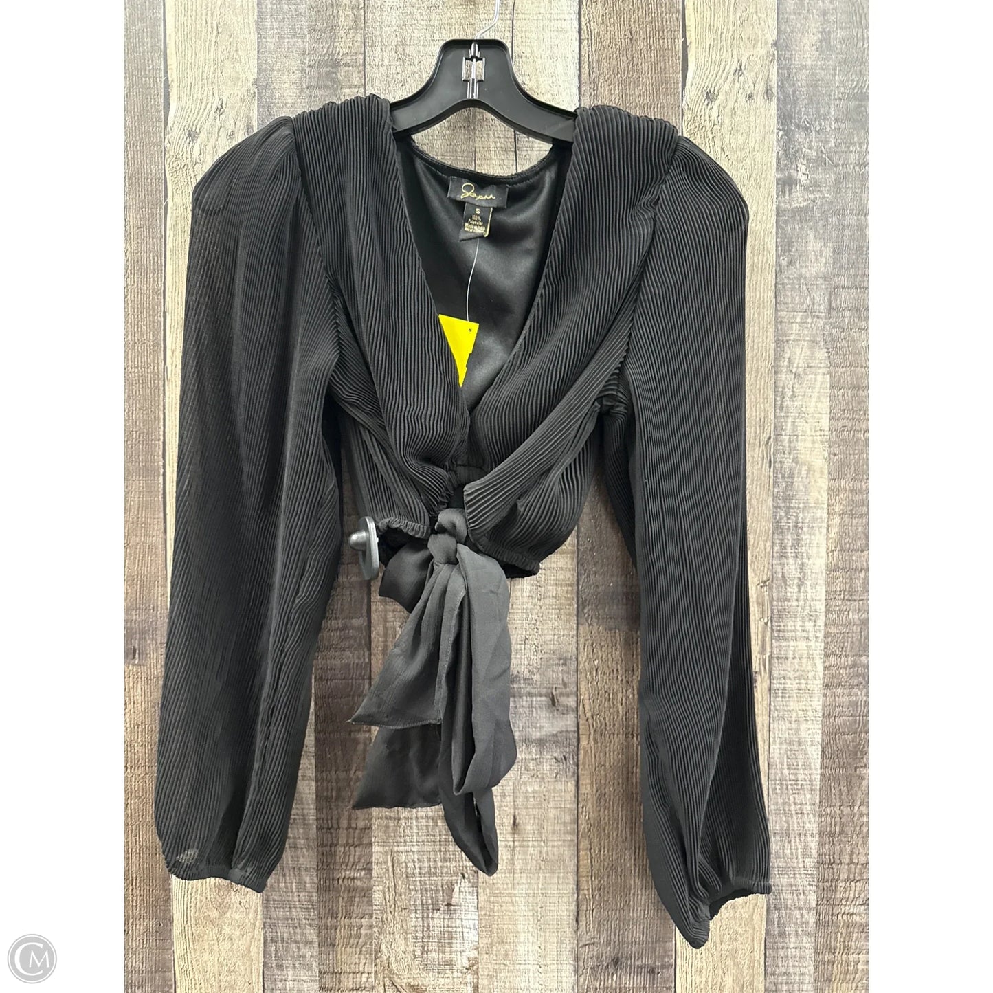 Top Long Sleeve By Japna In Black, Size: S