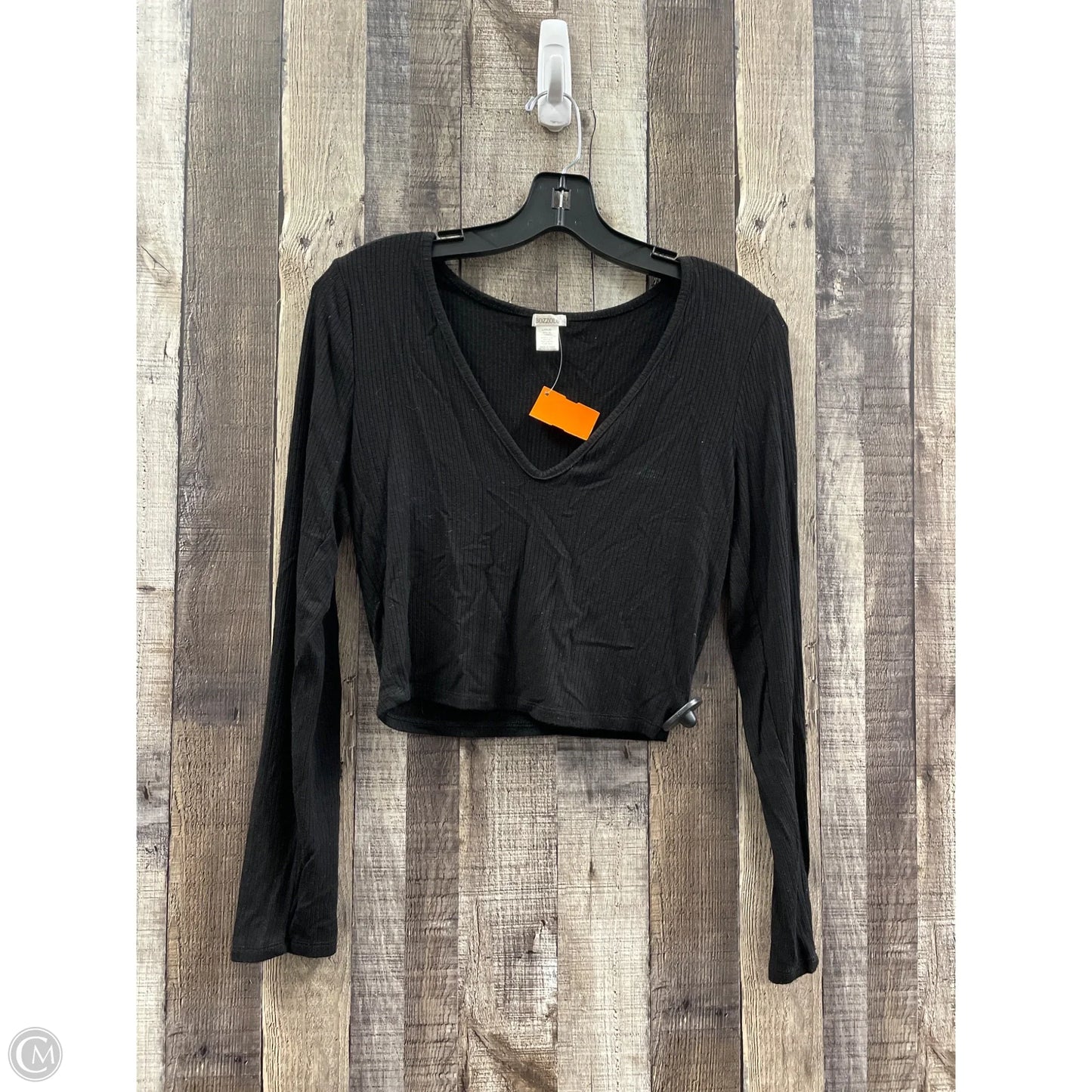 Top Long Sleeve By Bozzolo In Black, Size: L