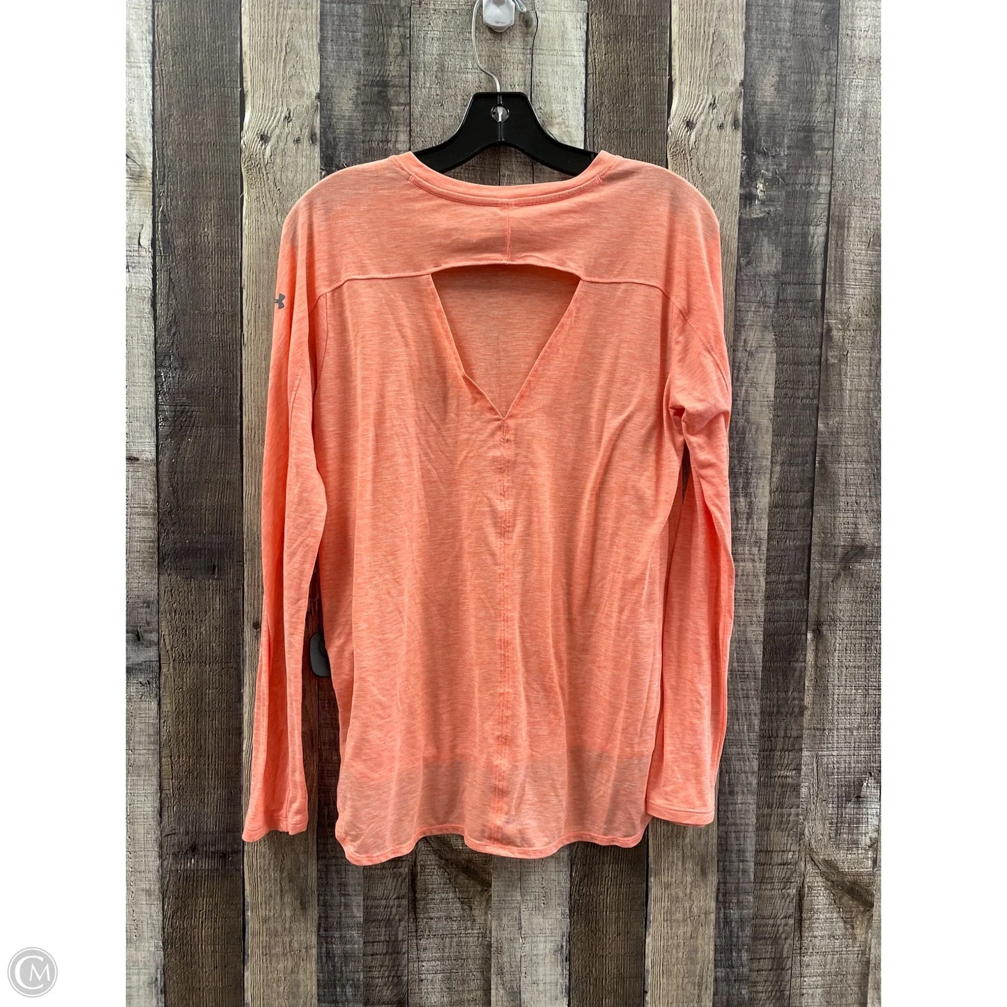 Athletic Top Long Sleeve Crewneck By Under Armour In Orange, Size: S