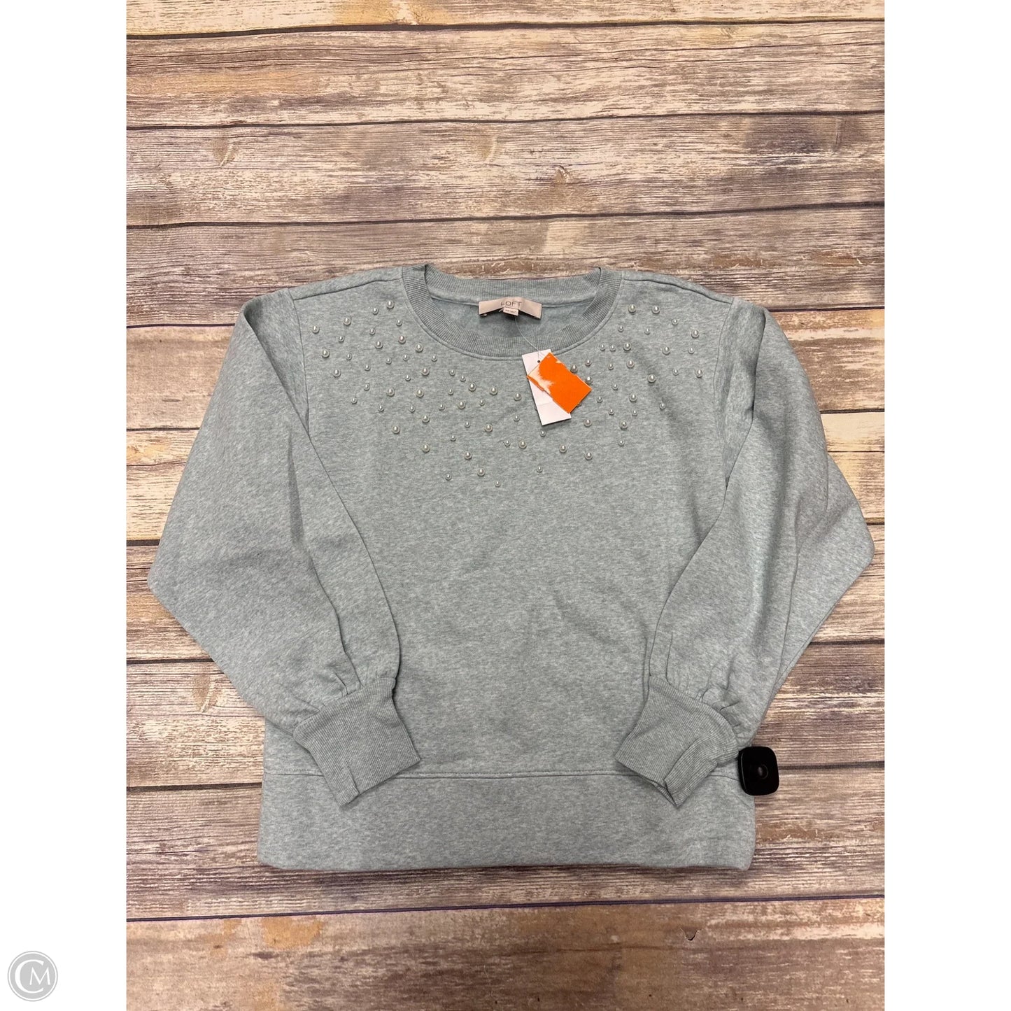 Sweatshirt Crewneck By Loft In Green, Size: Xs
