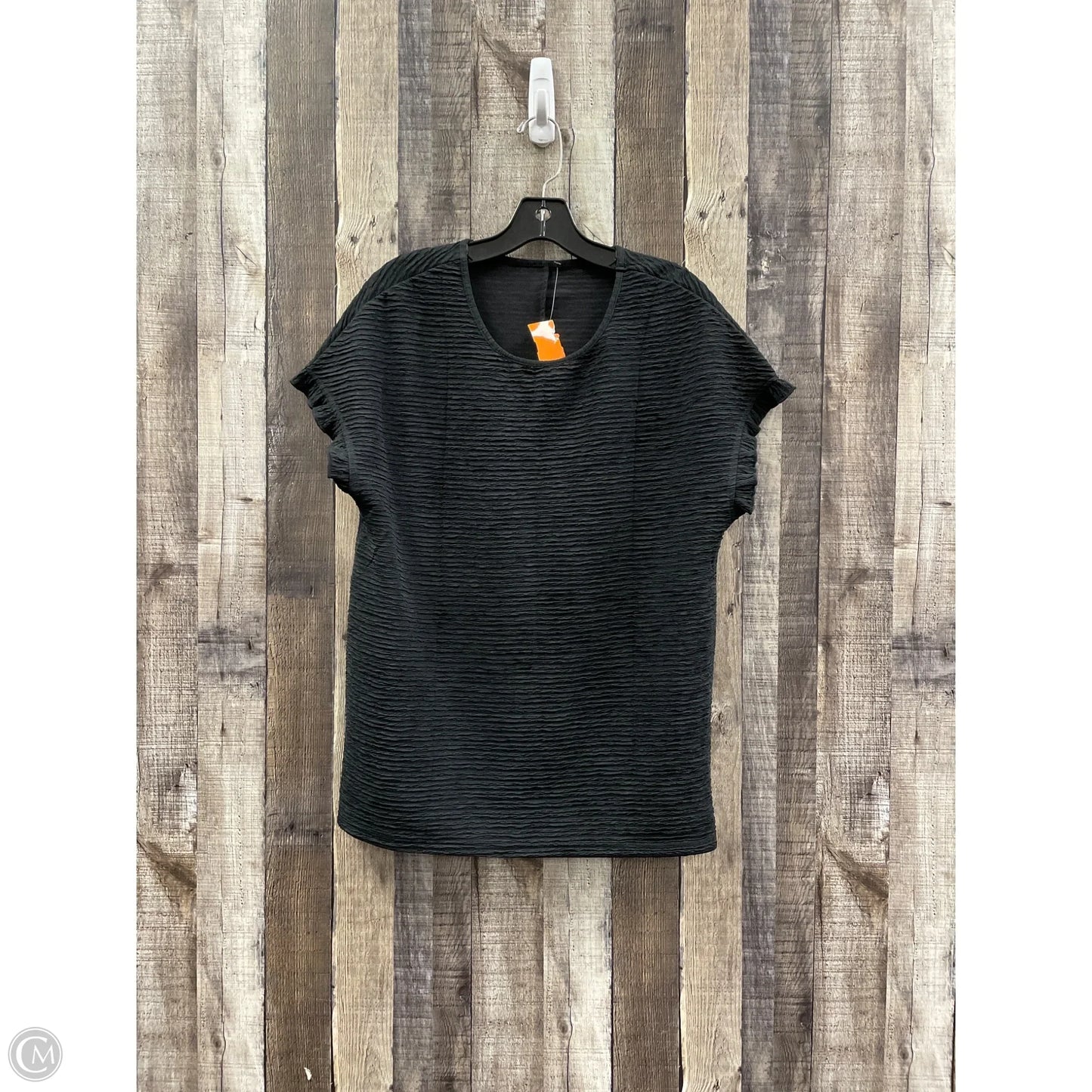 Top Short Sleeve By Cme In Black, Size: L