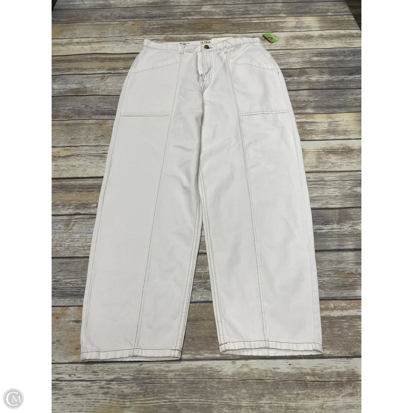 Jeans Straight By Ana In Cream Denim, Size: 14