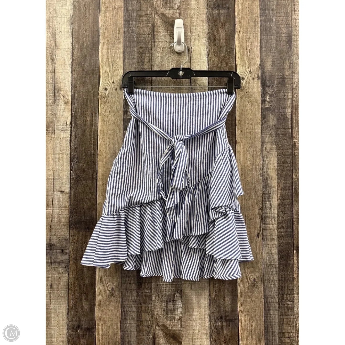 Skirt Mini & Short By Hyfve In Blue & White, Size: M