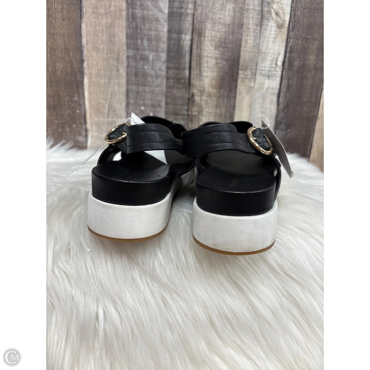 Sandals Flats By Via Spiga In Black & White, Size: 8