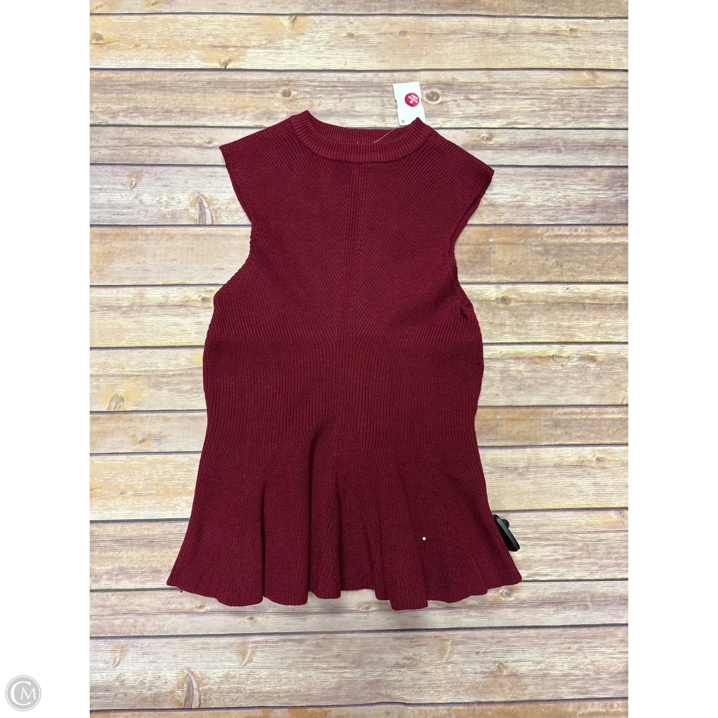 Top Sleeveless By Cmf In Maroon, Size: M