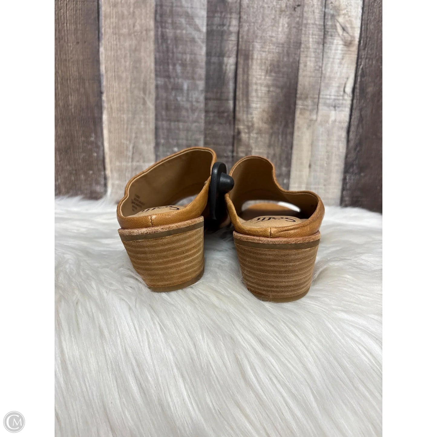 Sandals Heels Block By Sofft In Brown, Size: 7.5