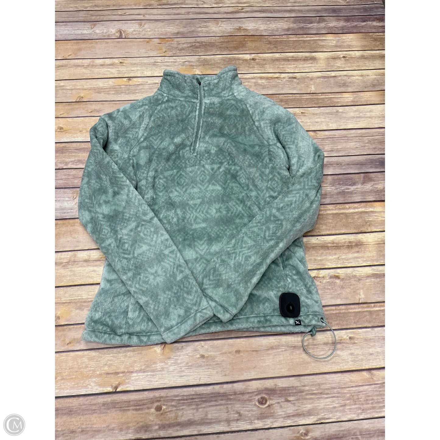 Jacket Fleece By Eddie Bauer In Teal, Size: M