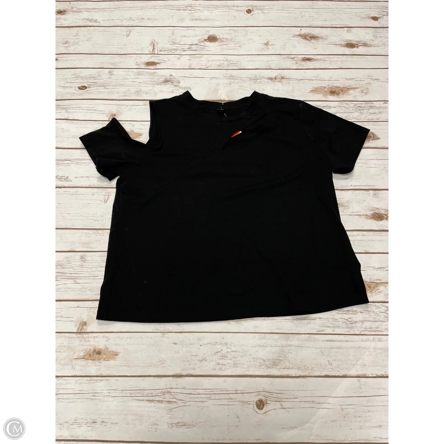 Top Short Sleeve By Shein In Black, Size: 1x