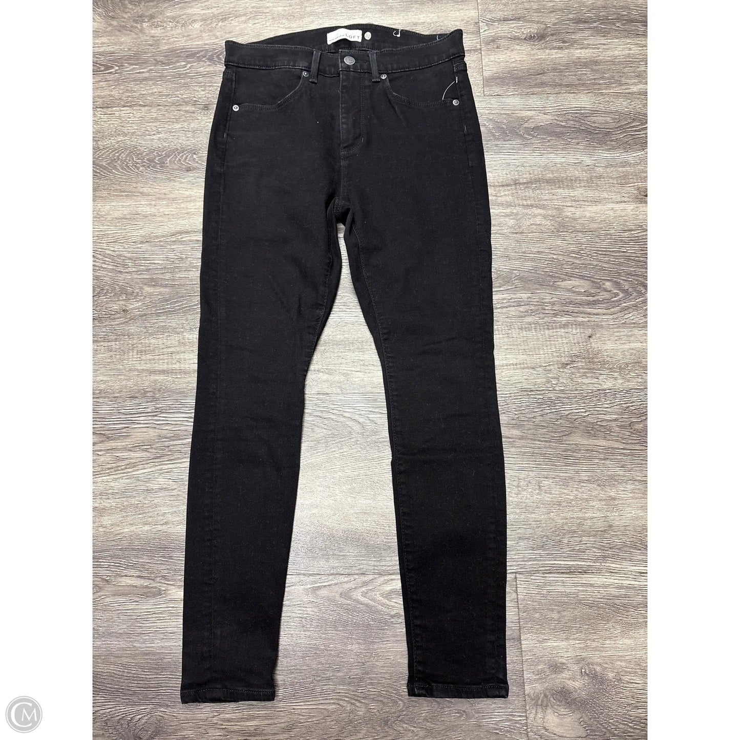 Jeans Skinny By Loft In Black Denim, Size: 6