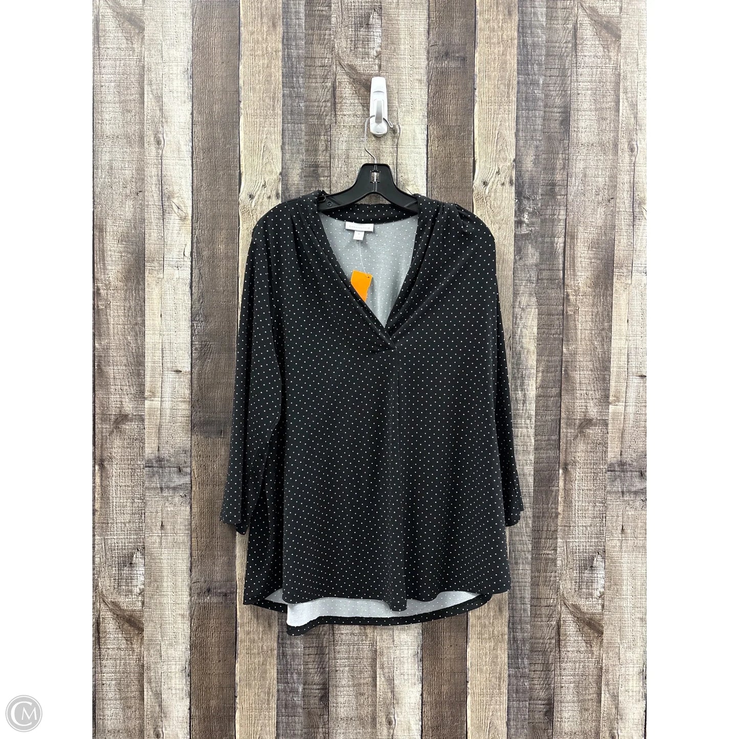 Top Long Sleeve By Charter Club In Polkadot Pattern, Size: 1x