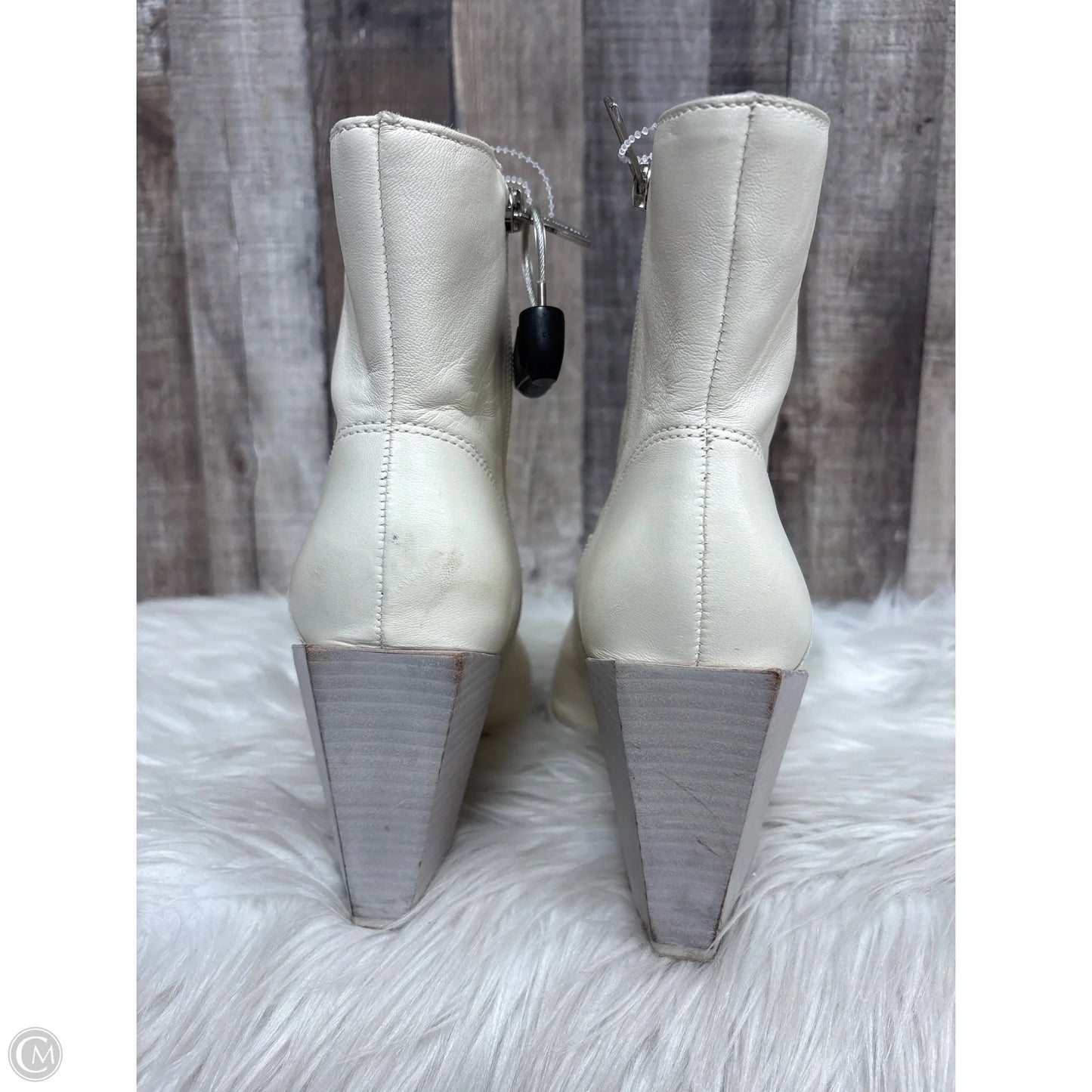 Boots Ankle Heels By Vince Camuto In Cream, Size: 7