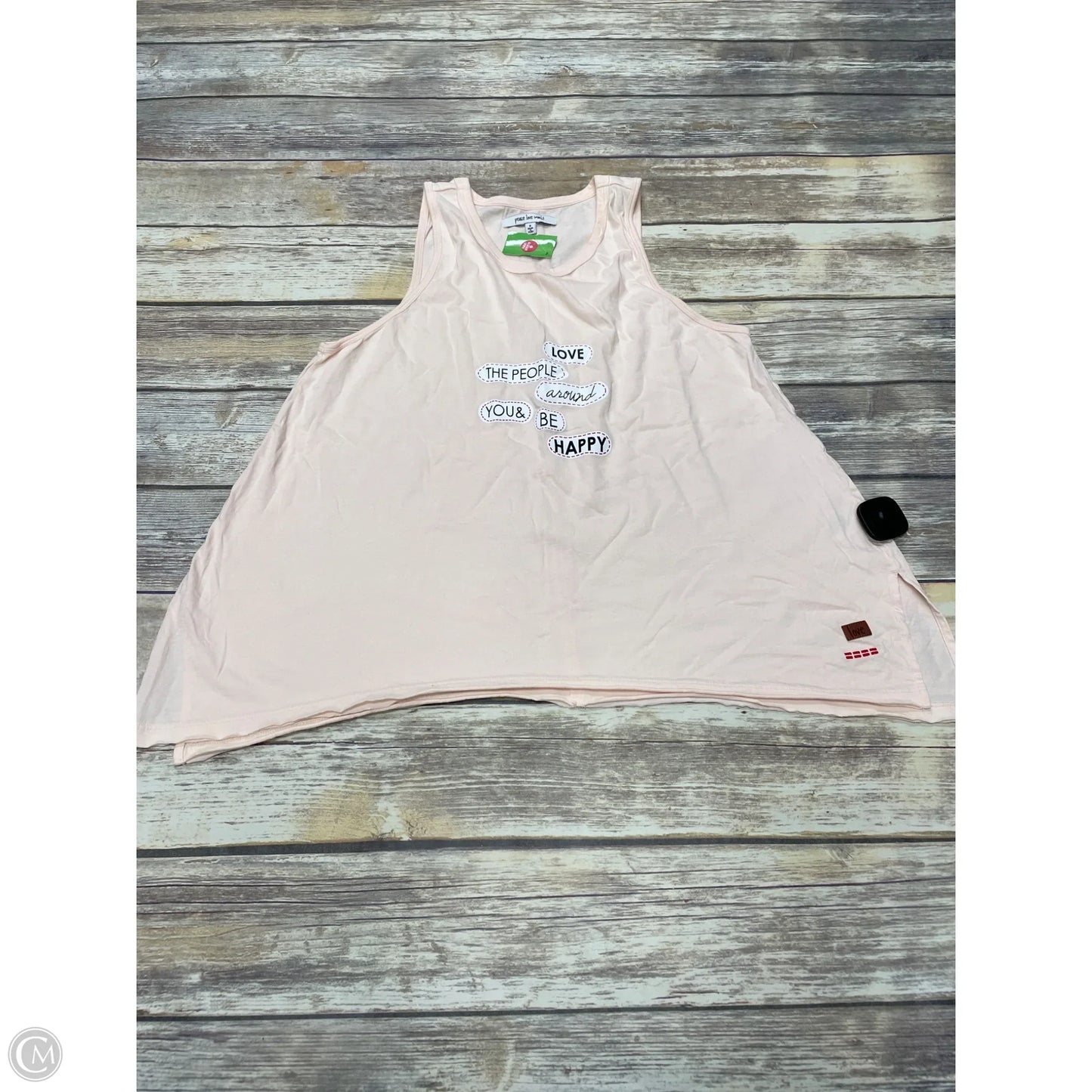 Top Sleeveless By Peace Love World In Peach, Size: S