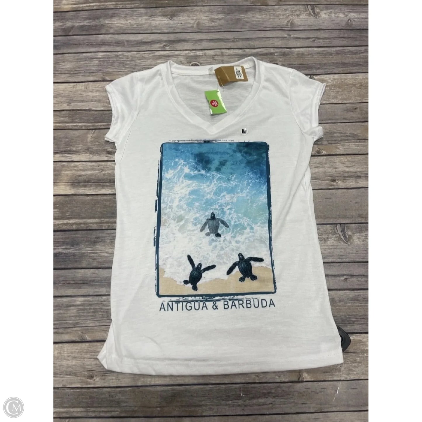 Top Short Sleeve By Cme In White, Size: M