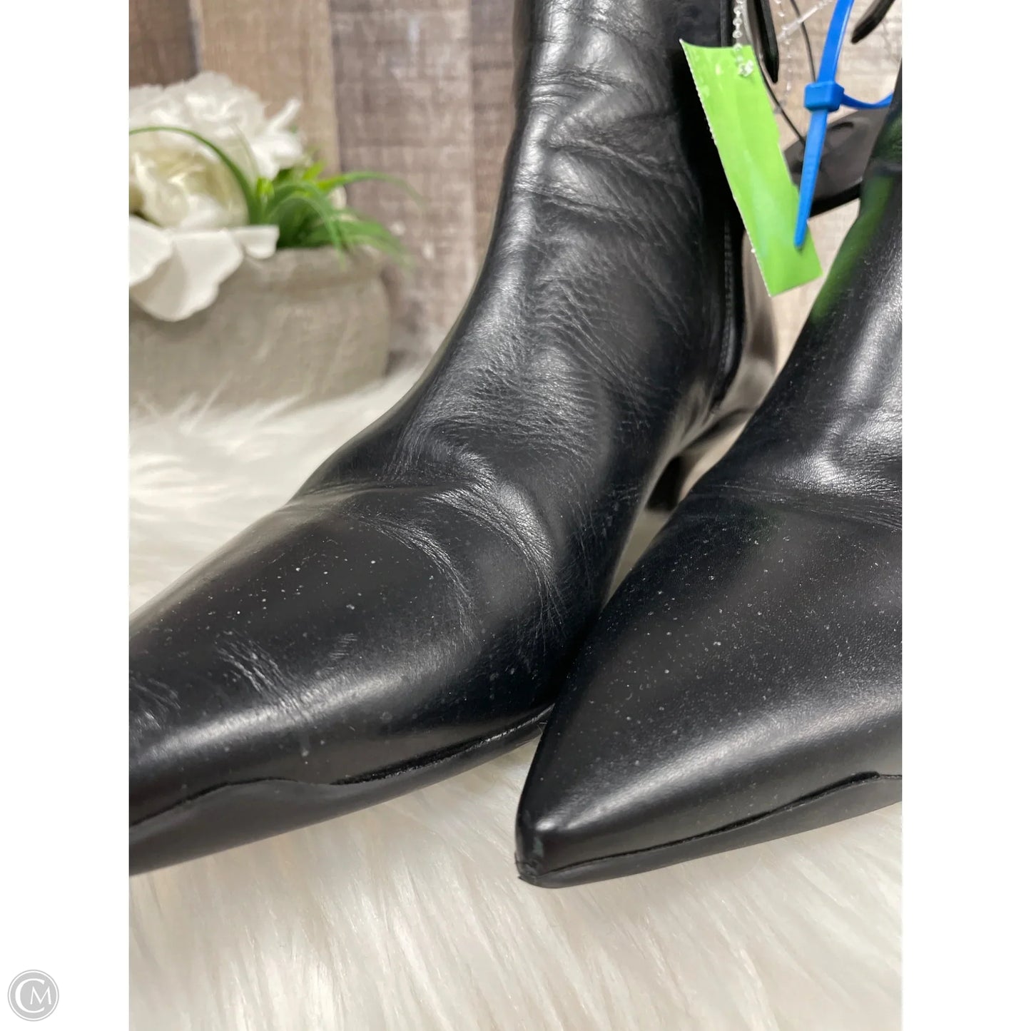 Boots Luxury Designer By Prada In Black, Size: 6.5