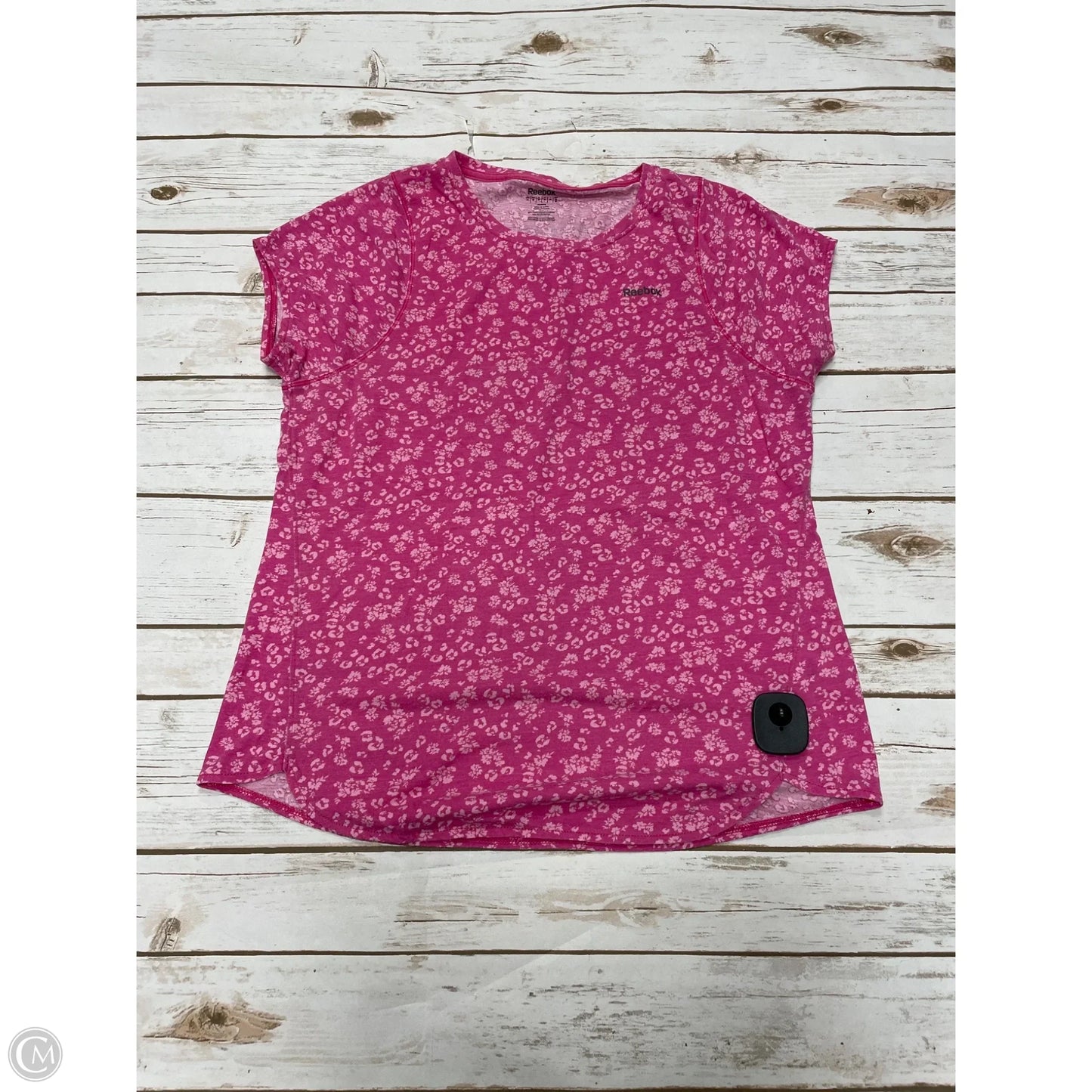 Athletic Top Short Sleeve By Reebok In Pink, Size: M