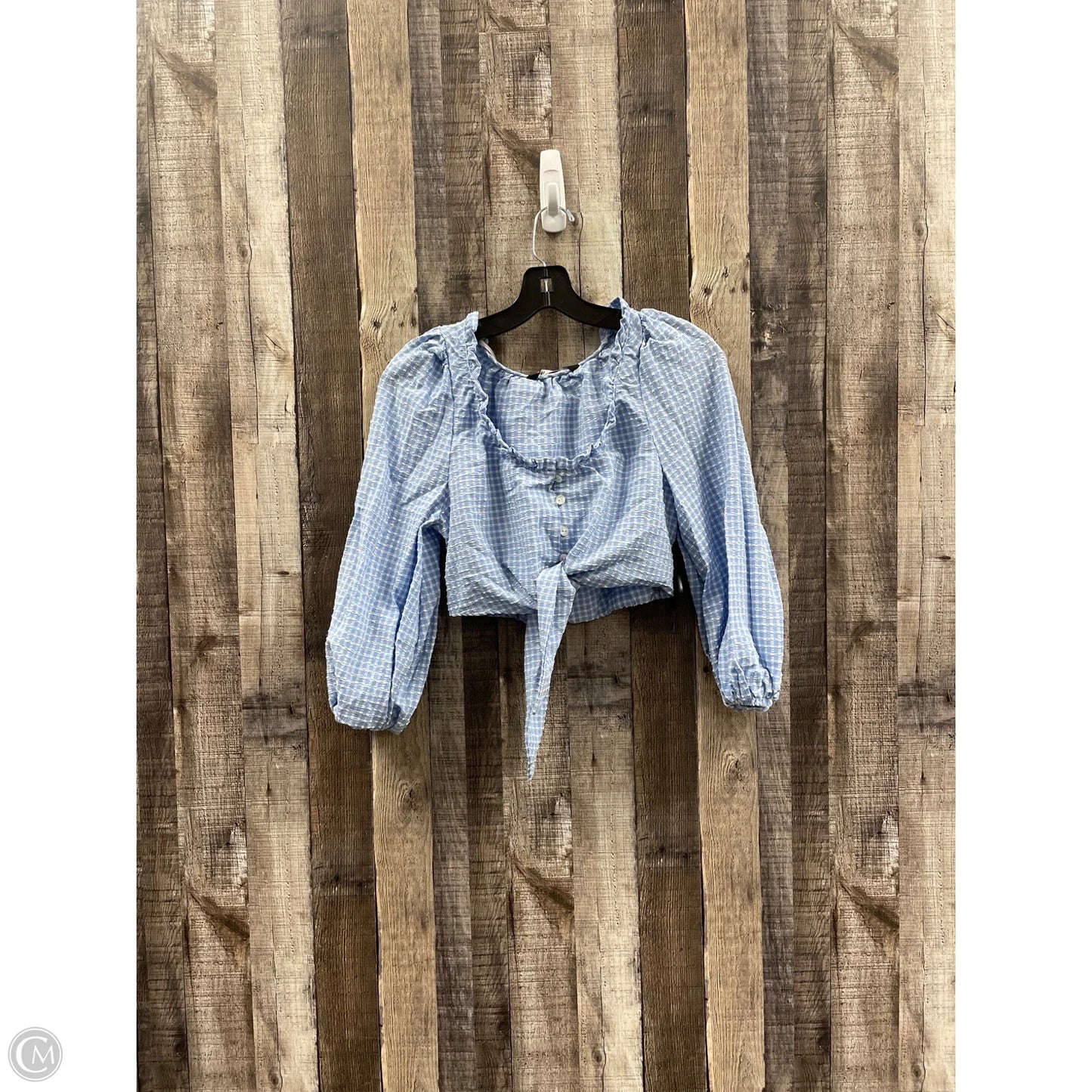 Top Long Sleeve By Zara In Blue, Size: M