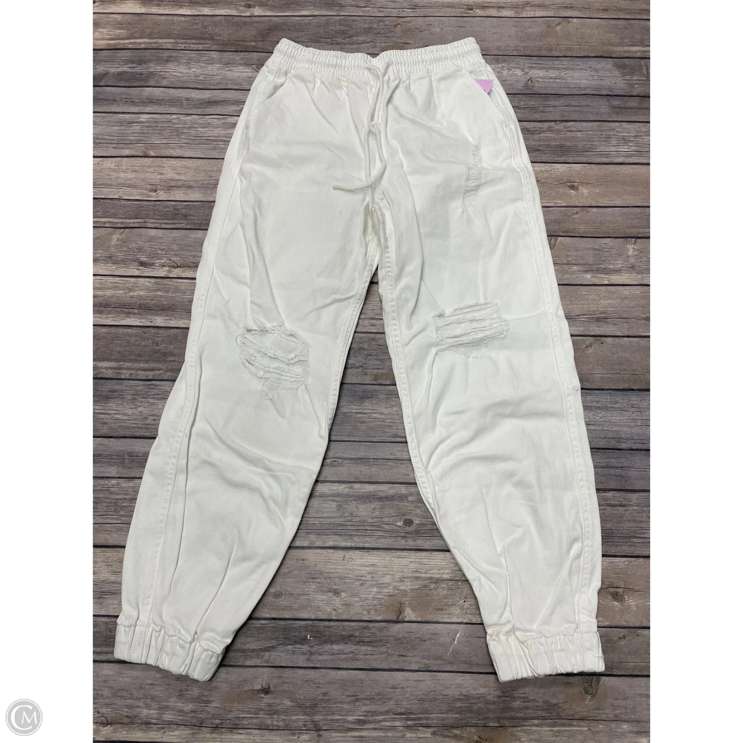 Jeans Cropped By Forever 21 In White Denim, Size: S