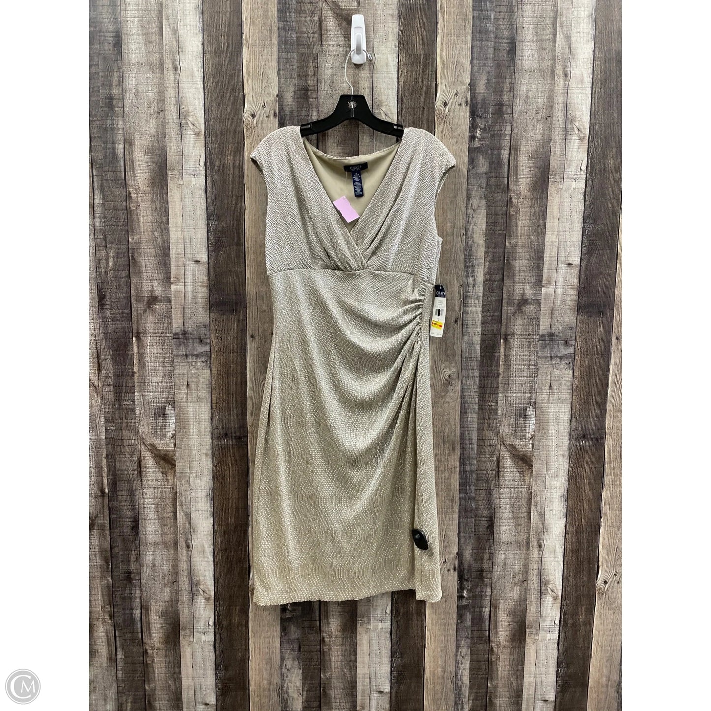 Dress Party Midi By Chaps In Gold, Size: M