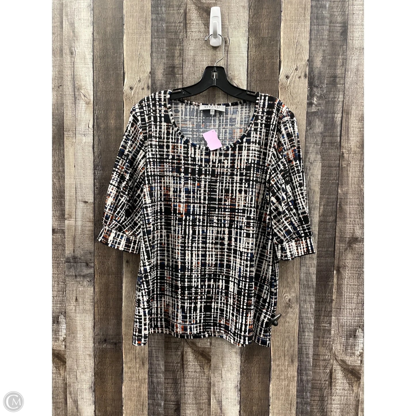 Top Short Sleeve By Kasper In Multi-colored, Size: Xl