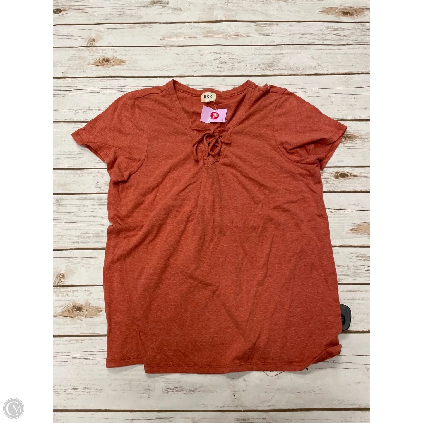 Top Short Sleeve Basic By Bke In Orange, Size: M
