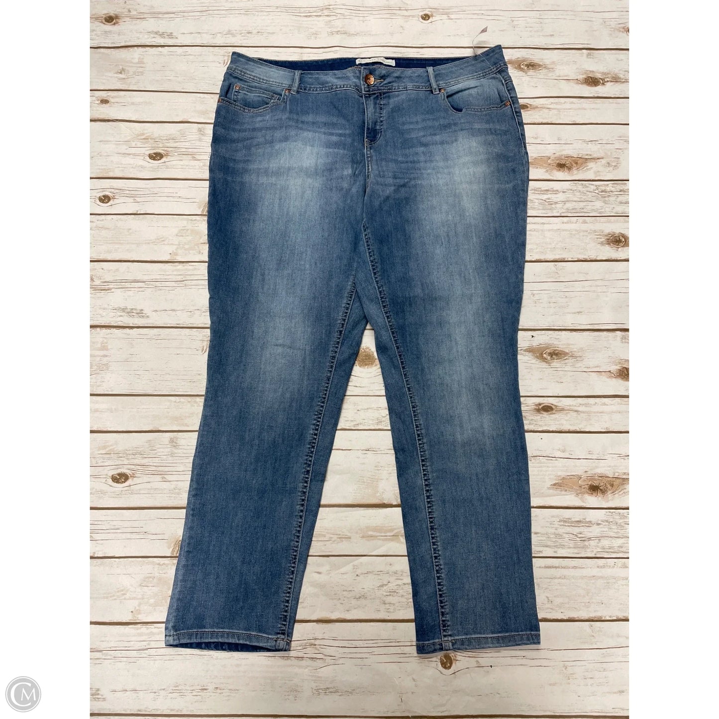 Jeans Straight By Cato In Blue Denim, Size: 16