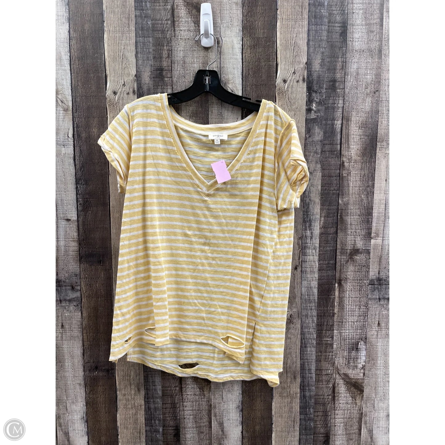 Top Short Sleeve By Umgee In Yellow, Size: M