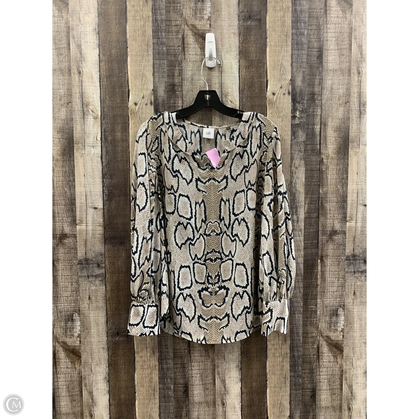 Top Long Sleeve By Cabi In Snakeskin Print, Size: S