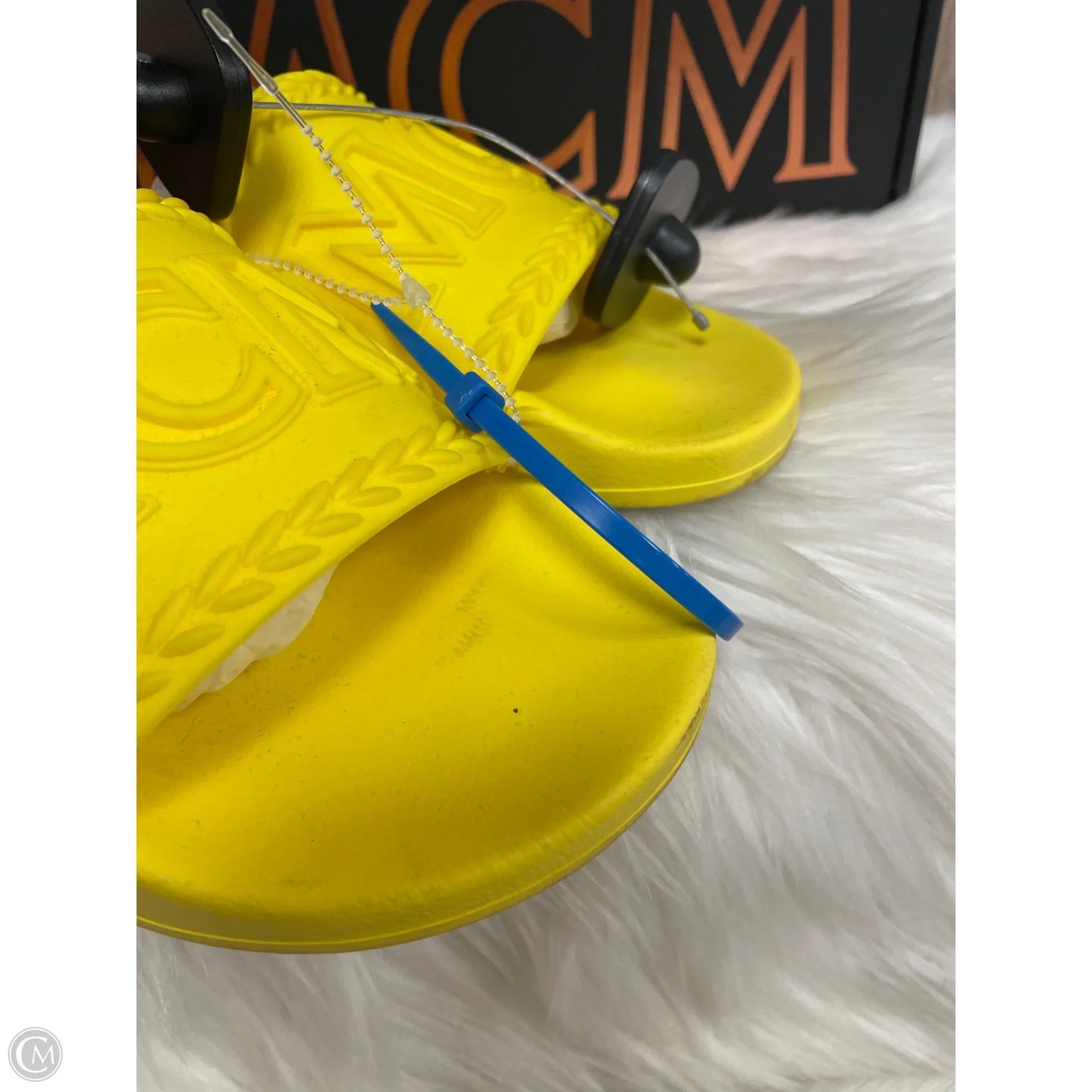 Sandals Luxury Designer By Mcm In Yellow, Size: 8