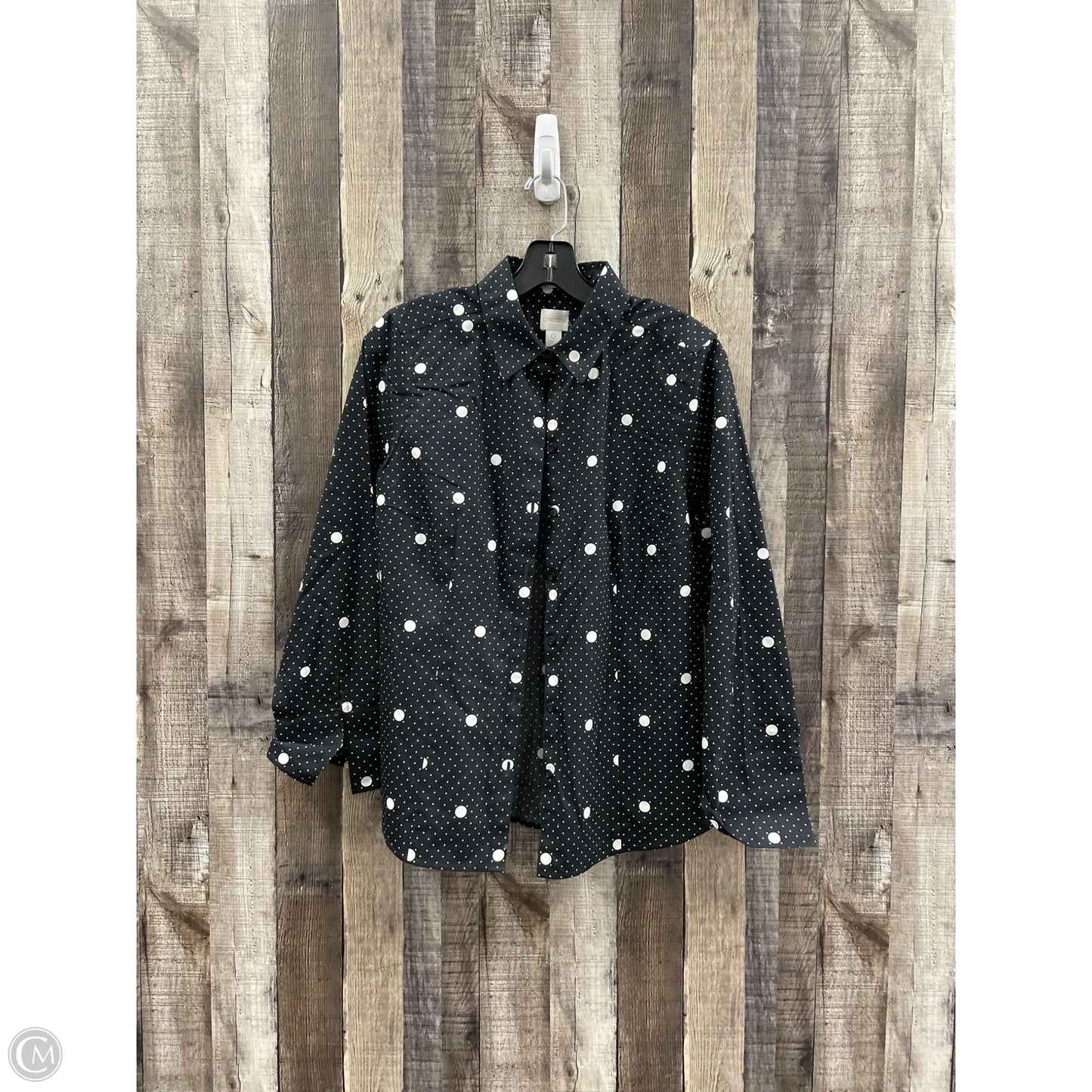 Top Long Sleeve By Chicos In Polkadot Pattern, Size: S