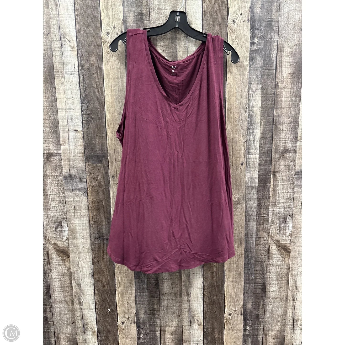 Top Sleeveless By Dip In Maroon, Size: 3x
