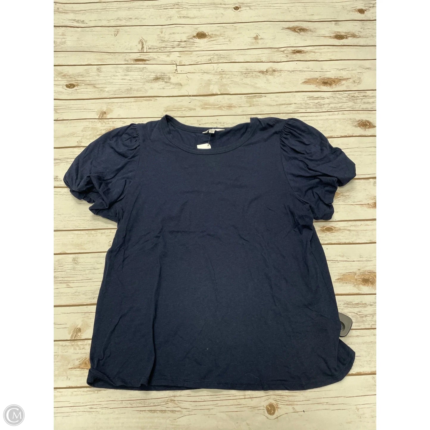 Top Short Sleeve Basic By Time And Tru In Navy, Size: L