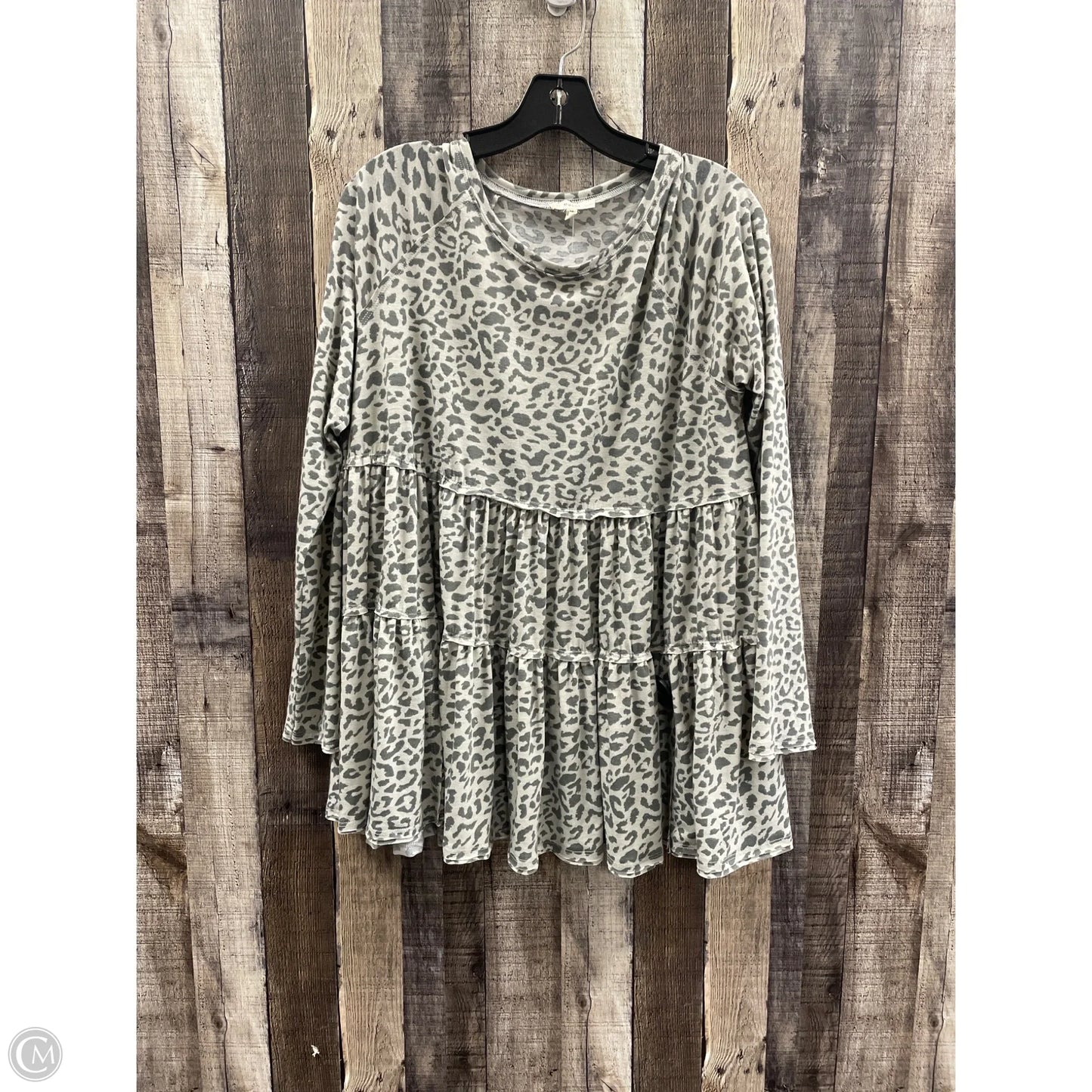 Top Long Sleeve By Easel In Animal Print, Size: M