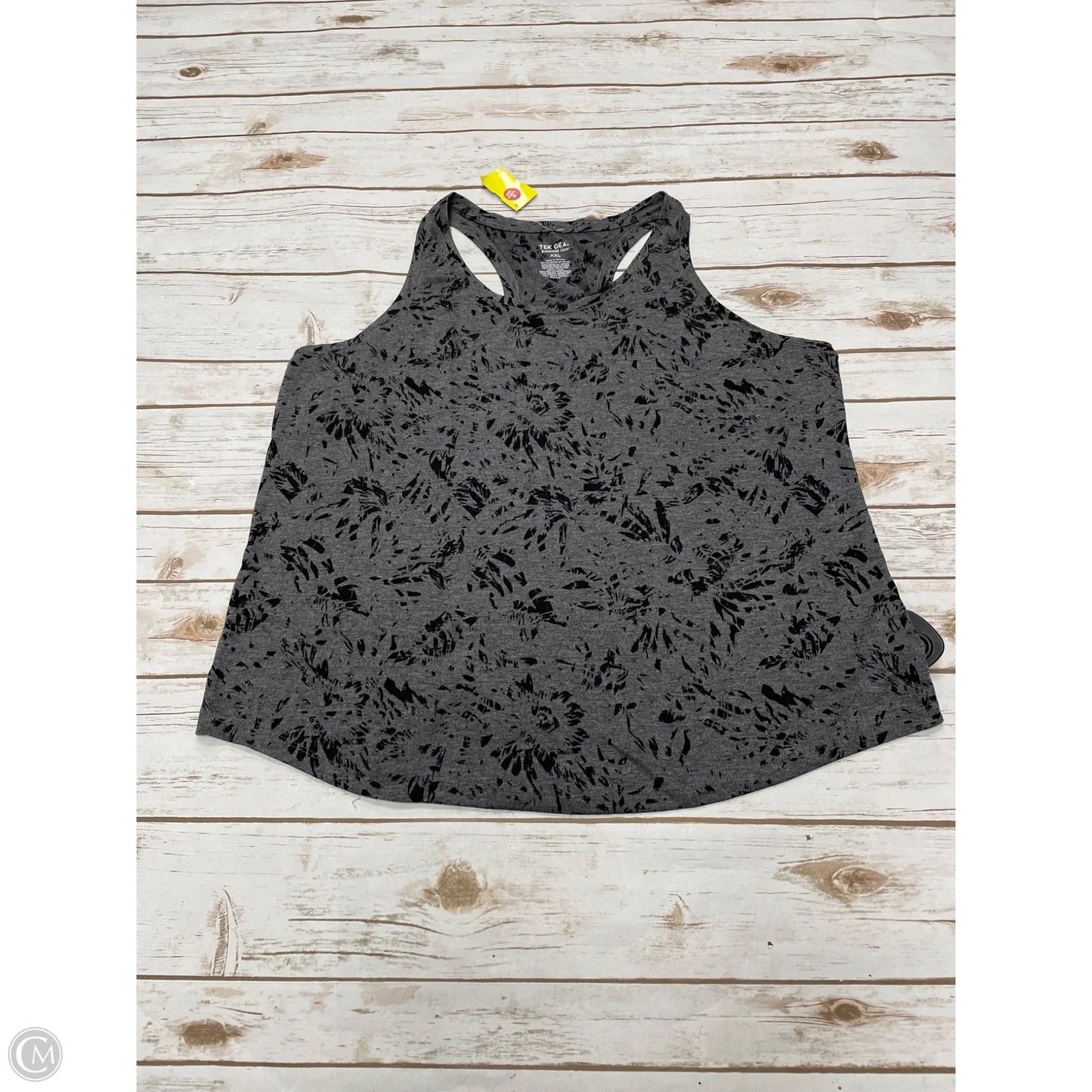 Athletic Tank Top By Tek Gear In Black & Grey, Size: Xxl